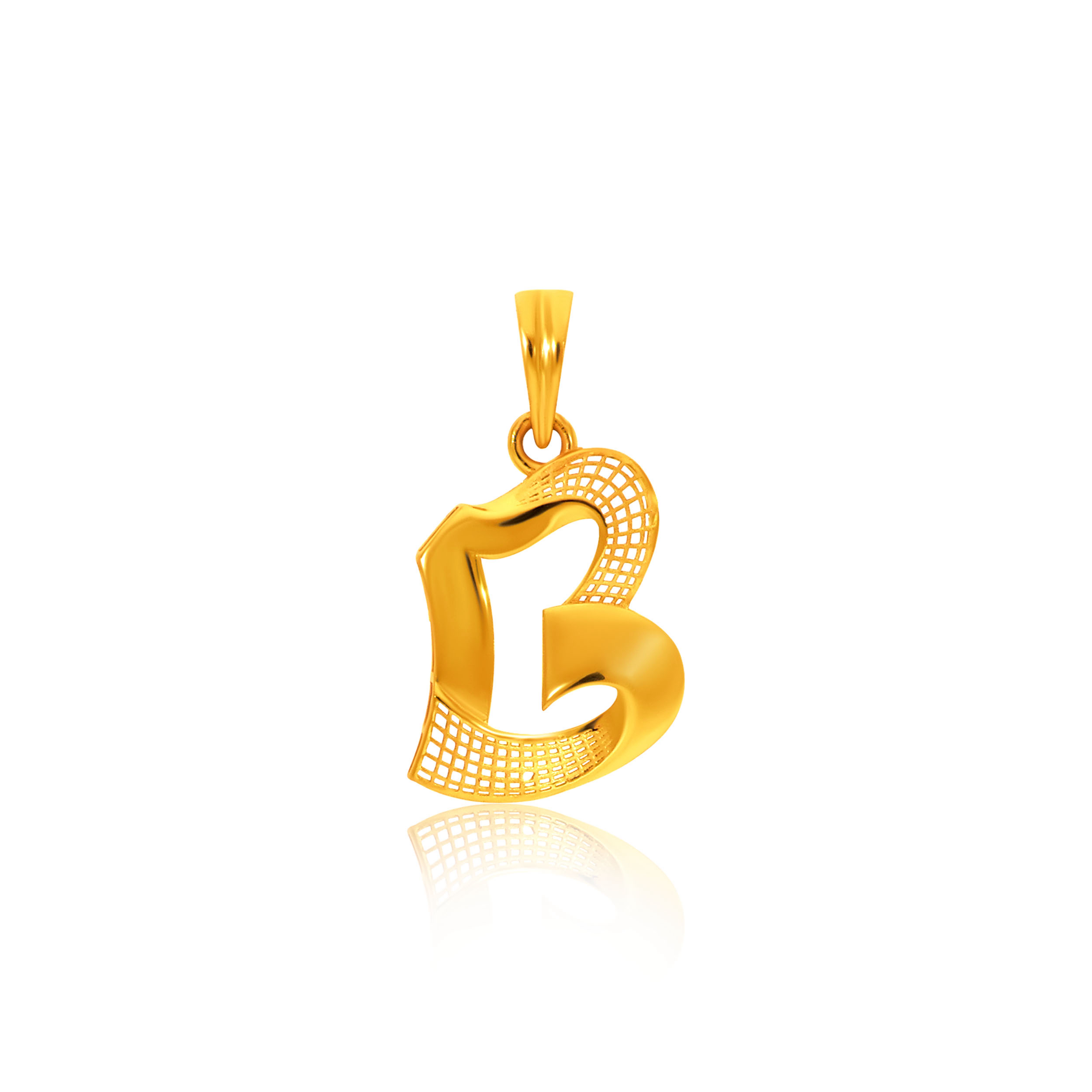 22K Yellow Gold B Alphabet  Pendant-GPN-SAD0005351 - Senco Gold and Diamonds