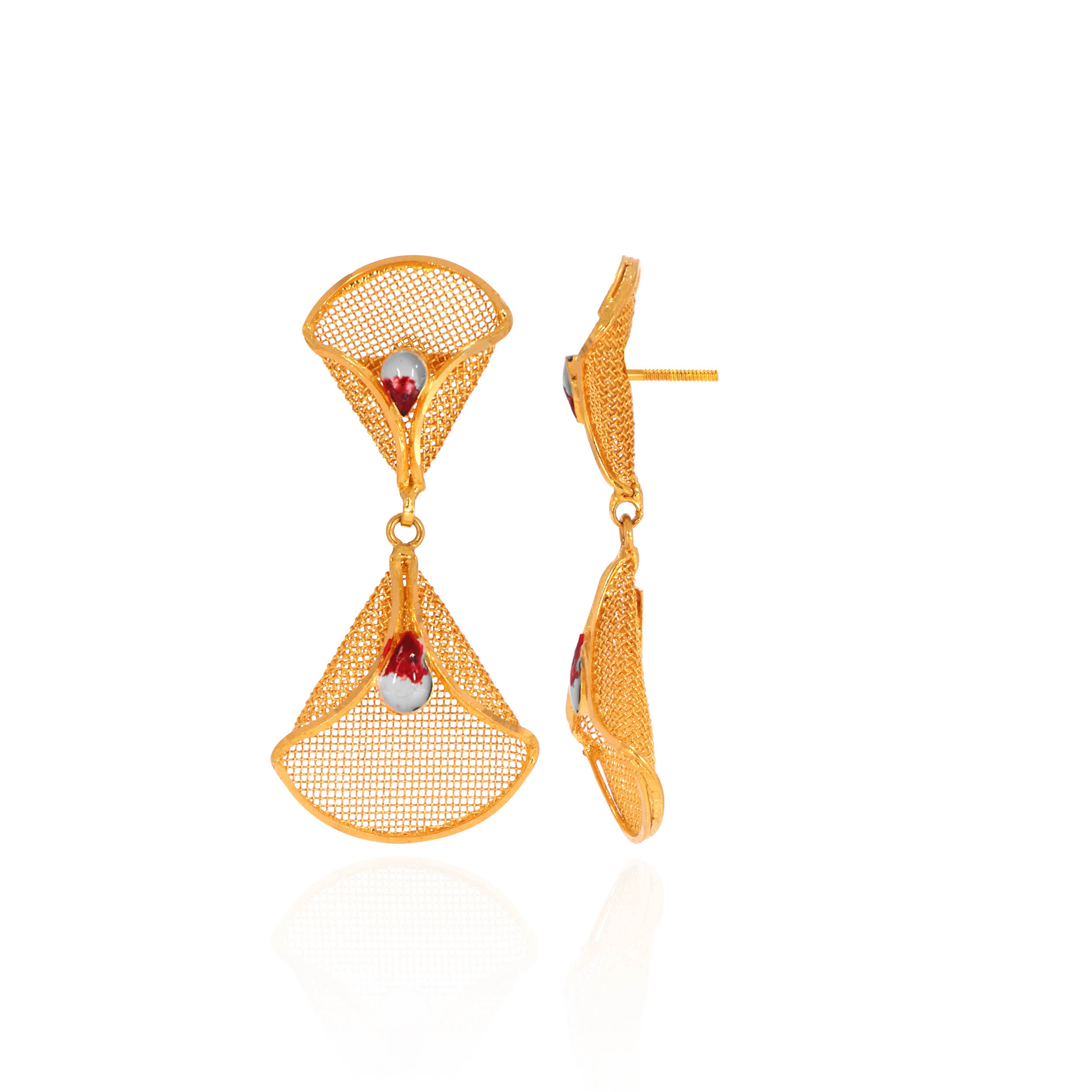 Scarlet Fan Gold Earrings - Senco Gold and Diamonds