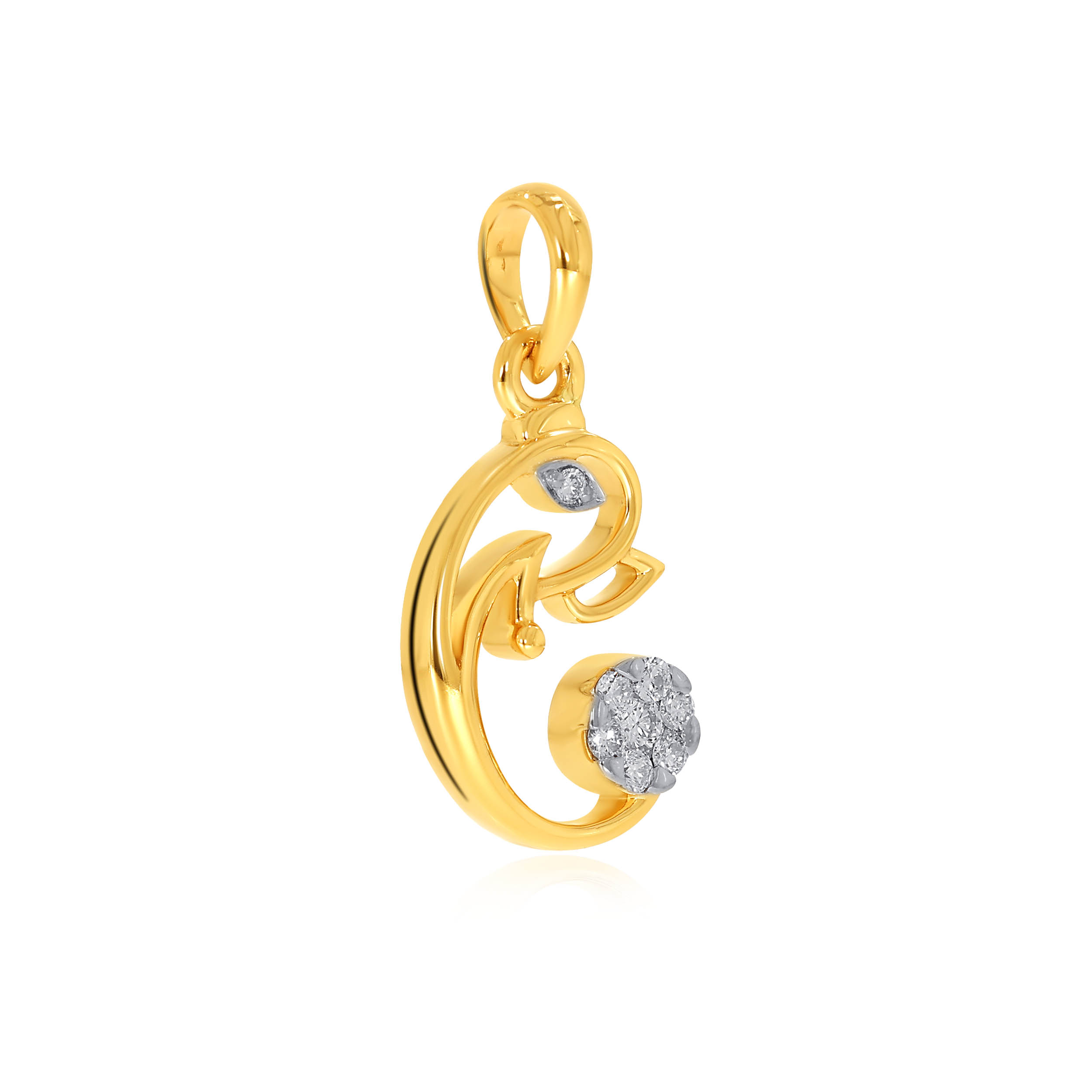 Celestial Ganapati Diamond Pendant - Senco Gold and Diamonds