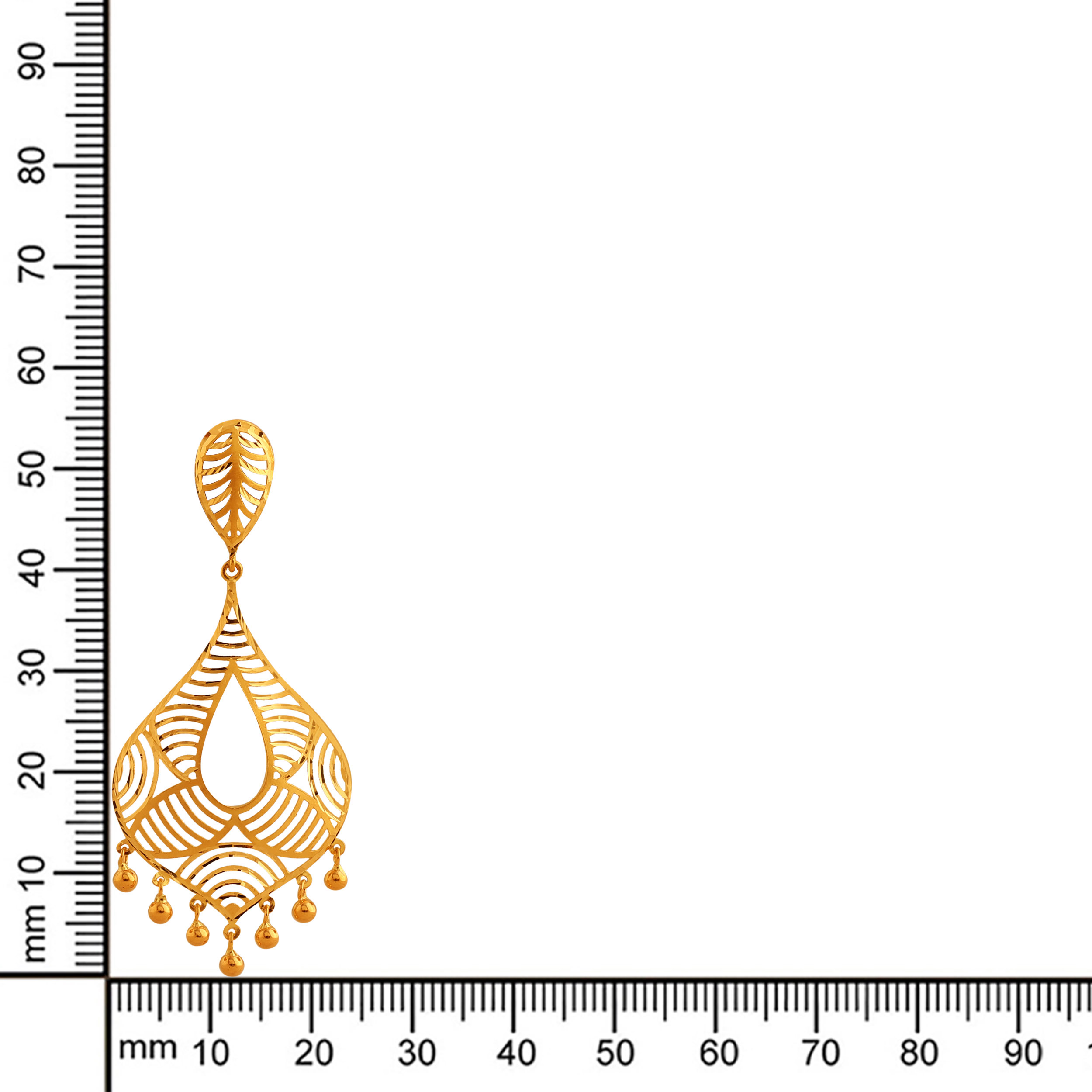 Fine Lacework Gold Drop Earrings - Senco Gold and Diamonds