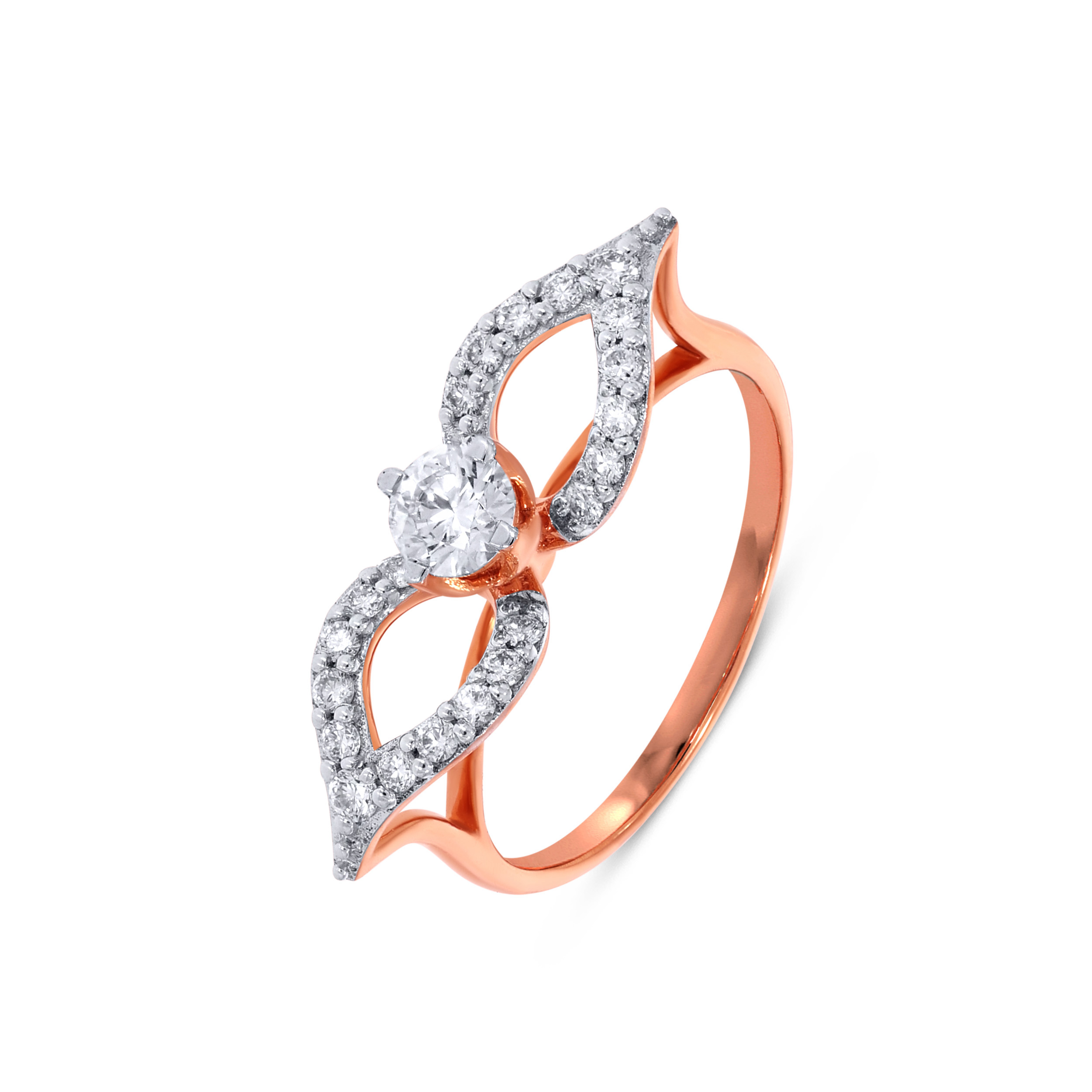 18K Rose Gold Diamond Ring-DLR-D000754607 - Senco Gold and Diamonds