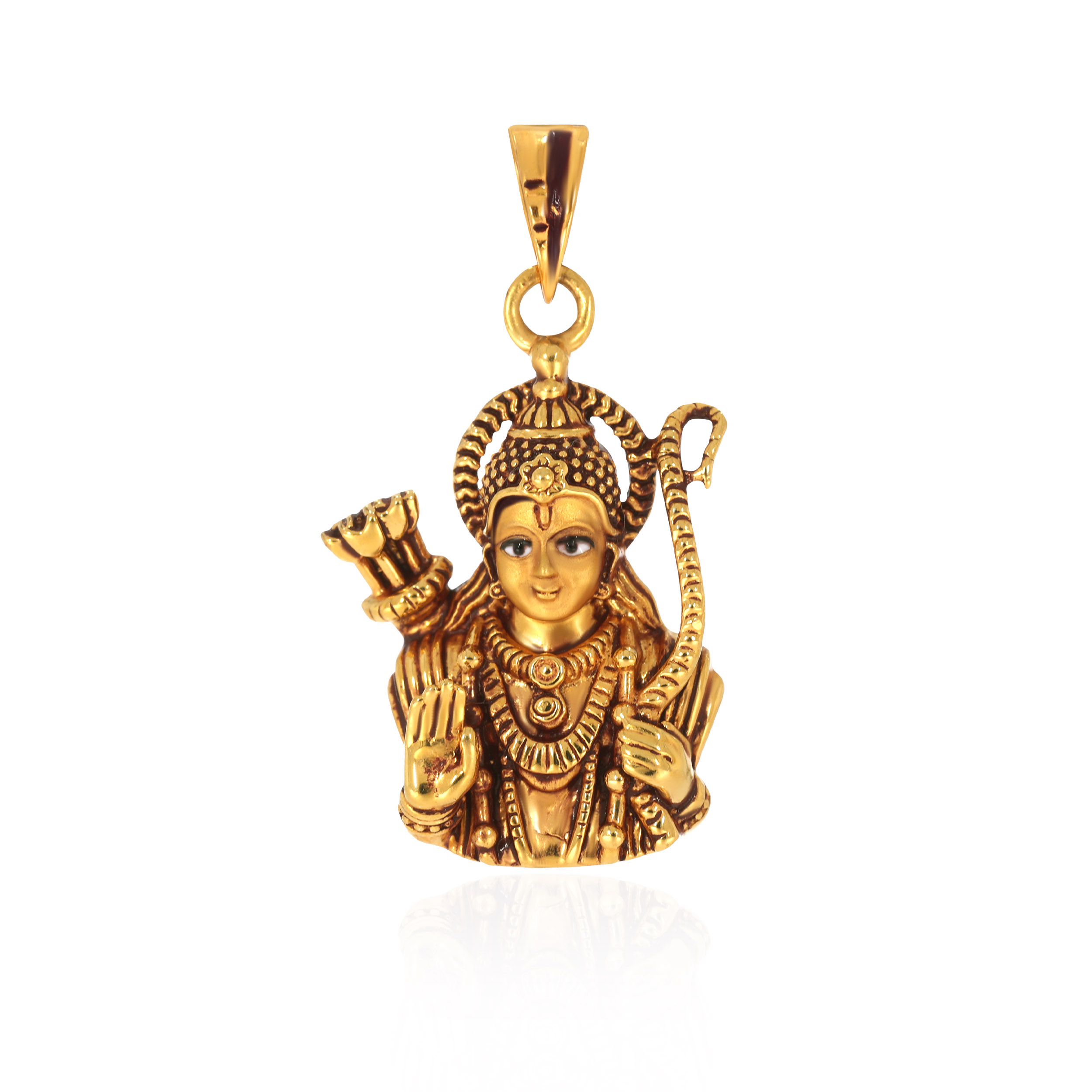 Rama Blessings Antique Gold Pendant - Senco Gold and Diamonds