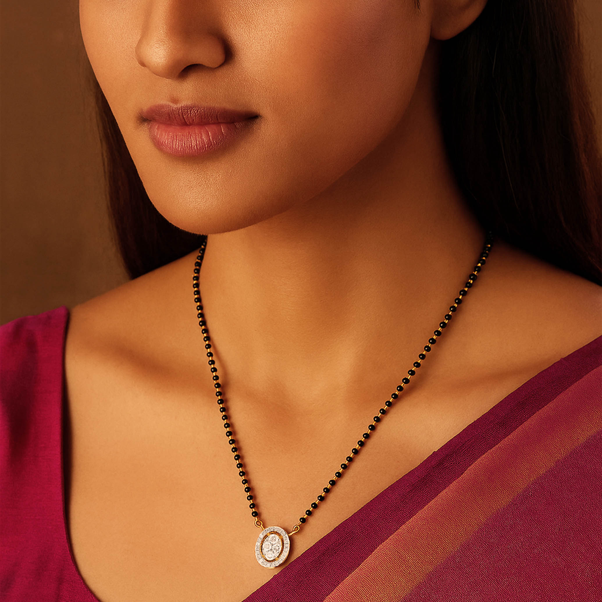 Eternal Embrace Diamond Mangalsutra Pendant - Senco Gold and Diamonds