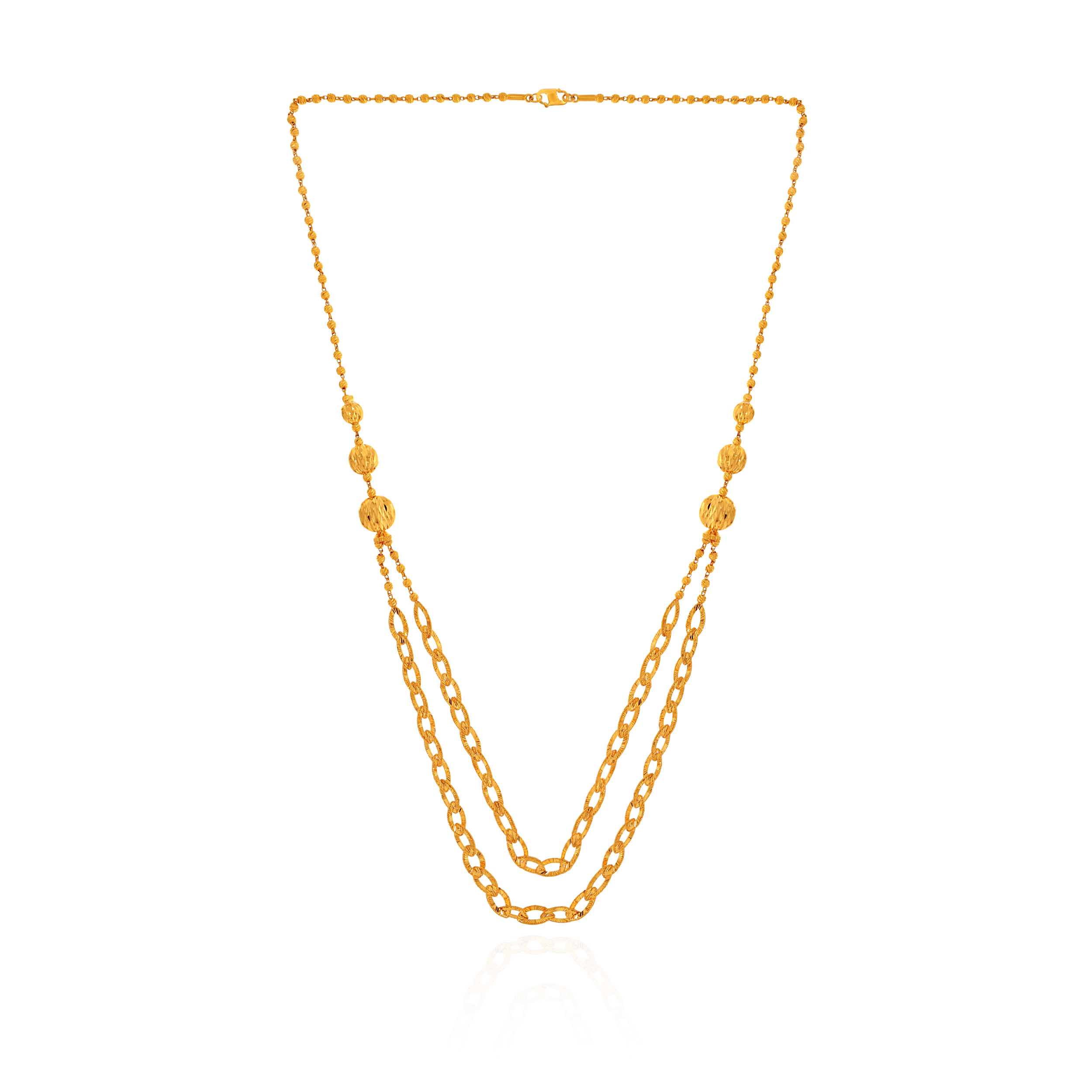 Twin Grace Textured Gold Chain - Senco Gold and Diamonds