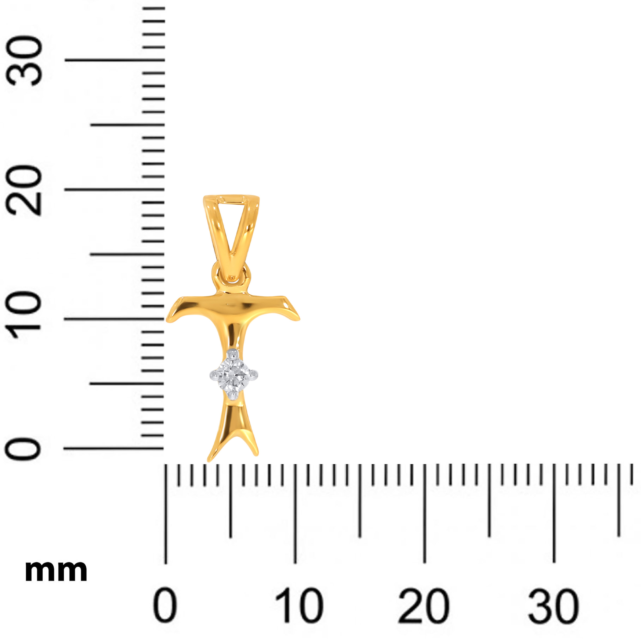 18K Yellow Gold T Alphabet Diamond Pendant-DPN-D000748626 - Senco Gold and Diamonds