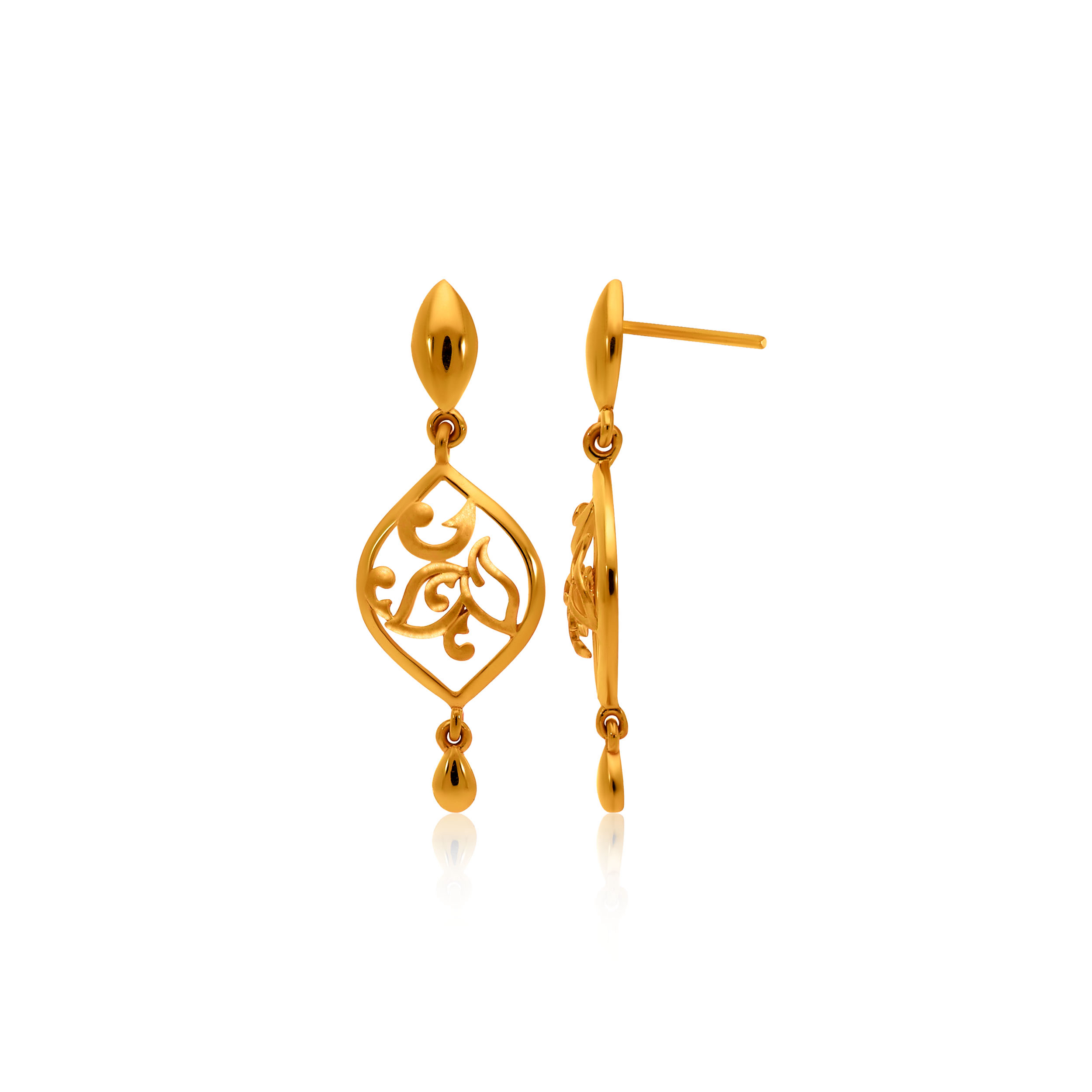 22K Yellow Gold Drops Earring-GPNGP-SAD0005615 - Senco Gold and Diamonds