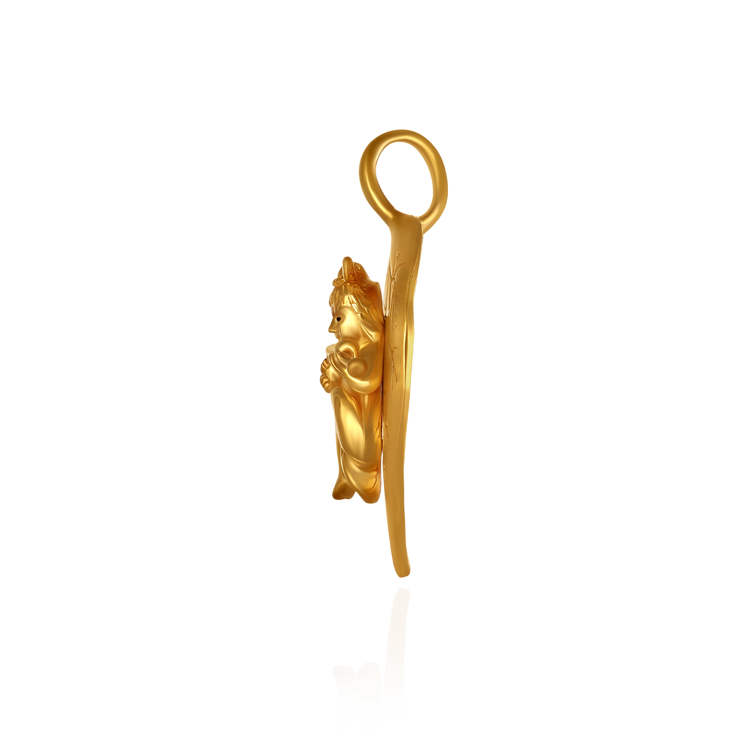 Divine Krishna Leaf Gold Pendant - Senco Gold and Diamonds