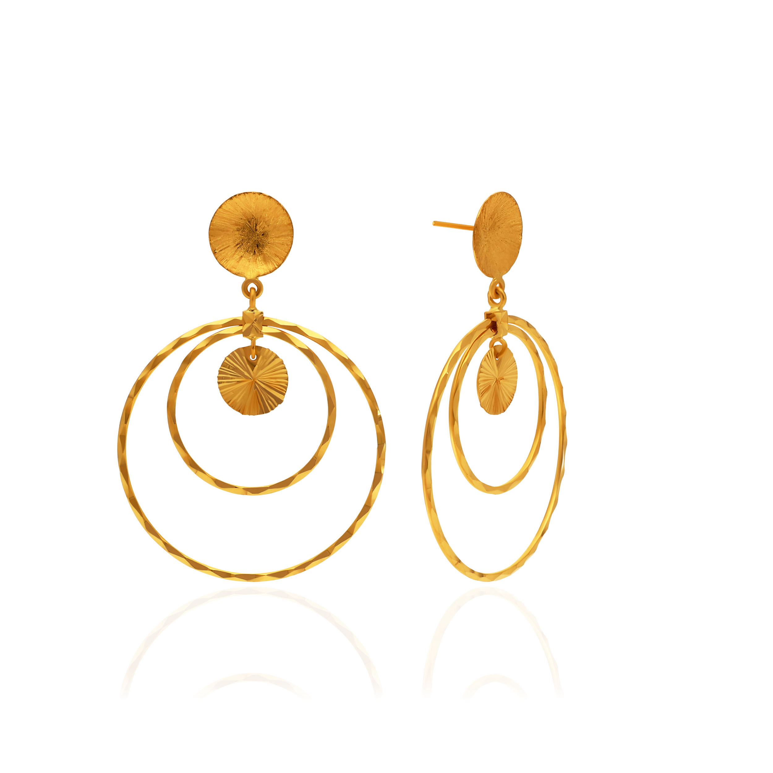 Glowing Cirque Gold Earrings - Senco Gold and Diamonds