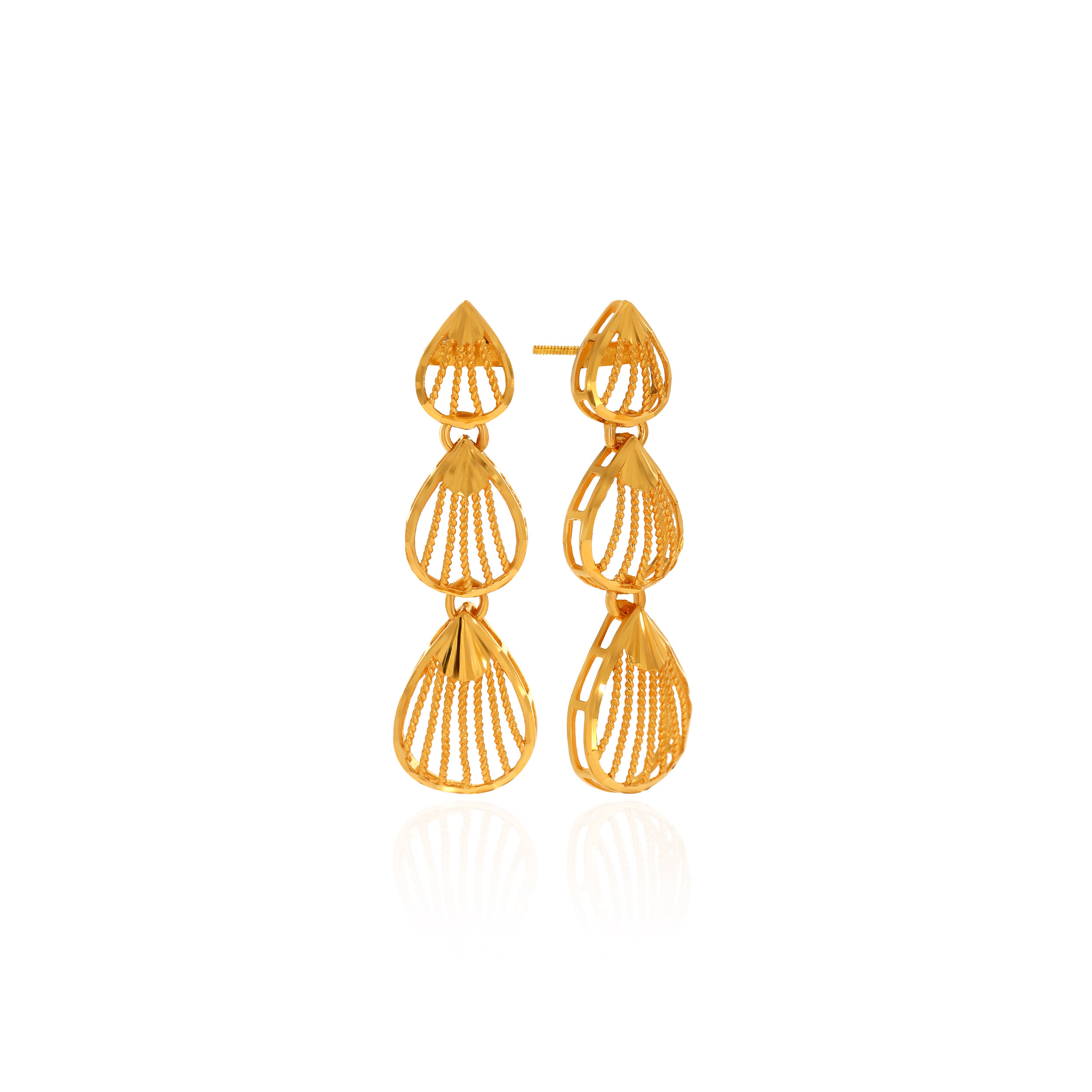 22K Yellow Gold Gold Drop Earrings-GP-D000615634 - Senco Gold and Diamonds