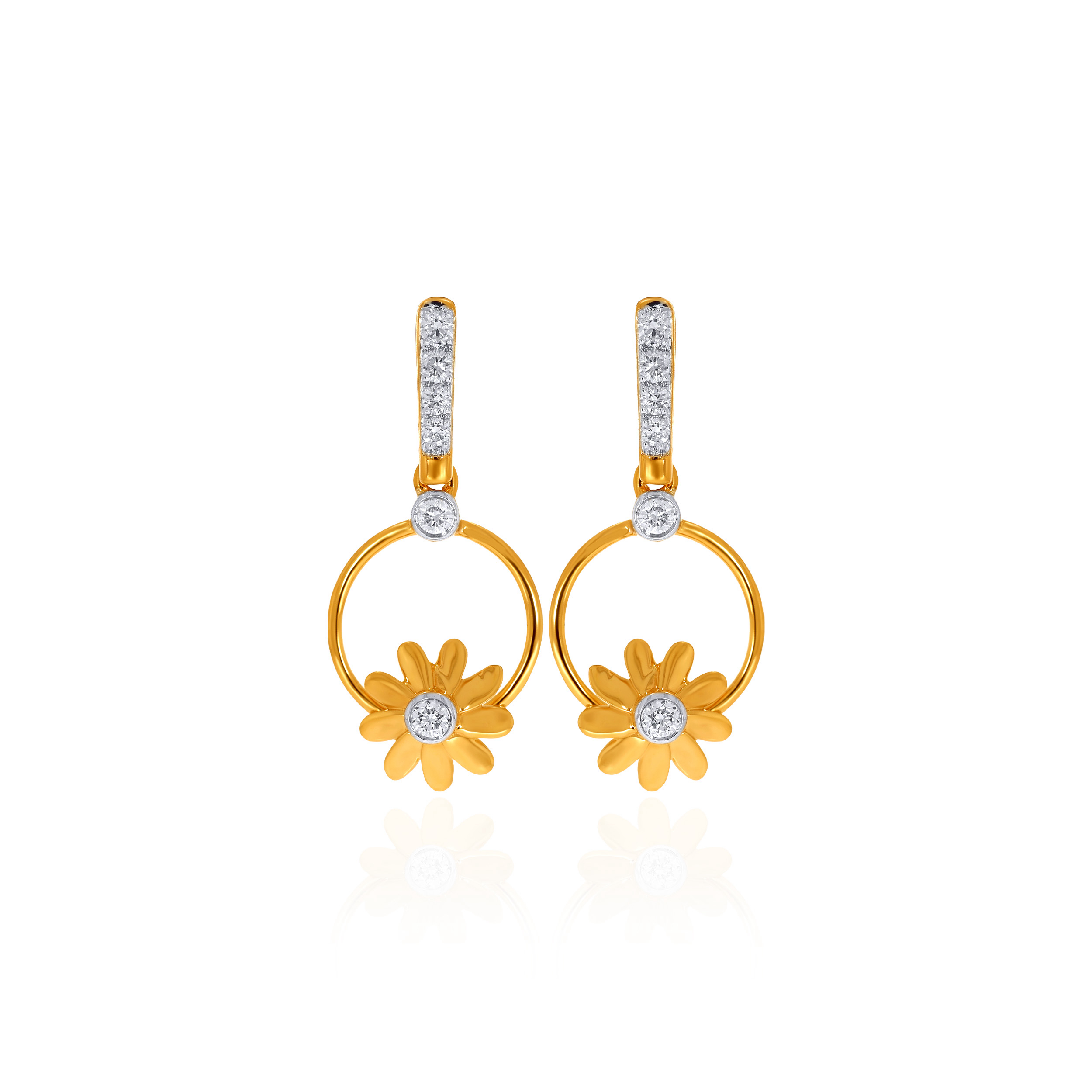 Floral Whimsy Diamond Drop Earrings - Senco Gold and Diamonds