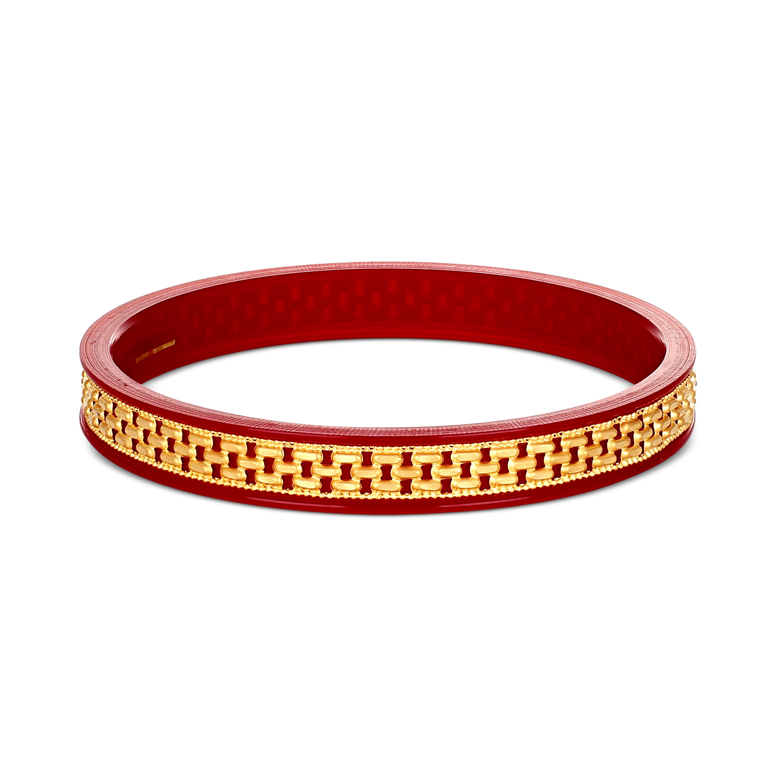 Heritage Weave Gold Pola Bangle - Senco Gold and Diamonds