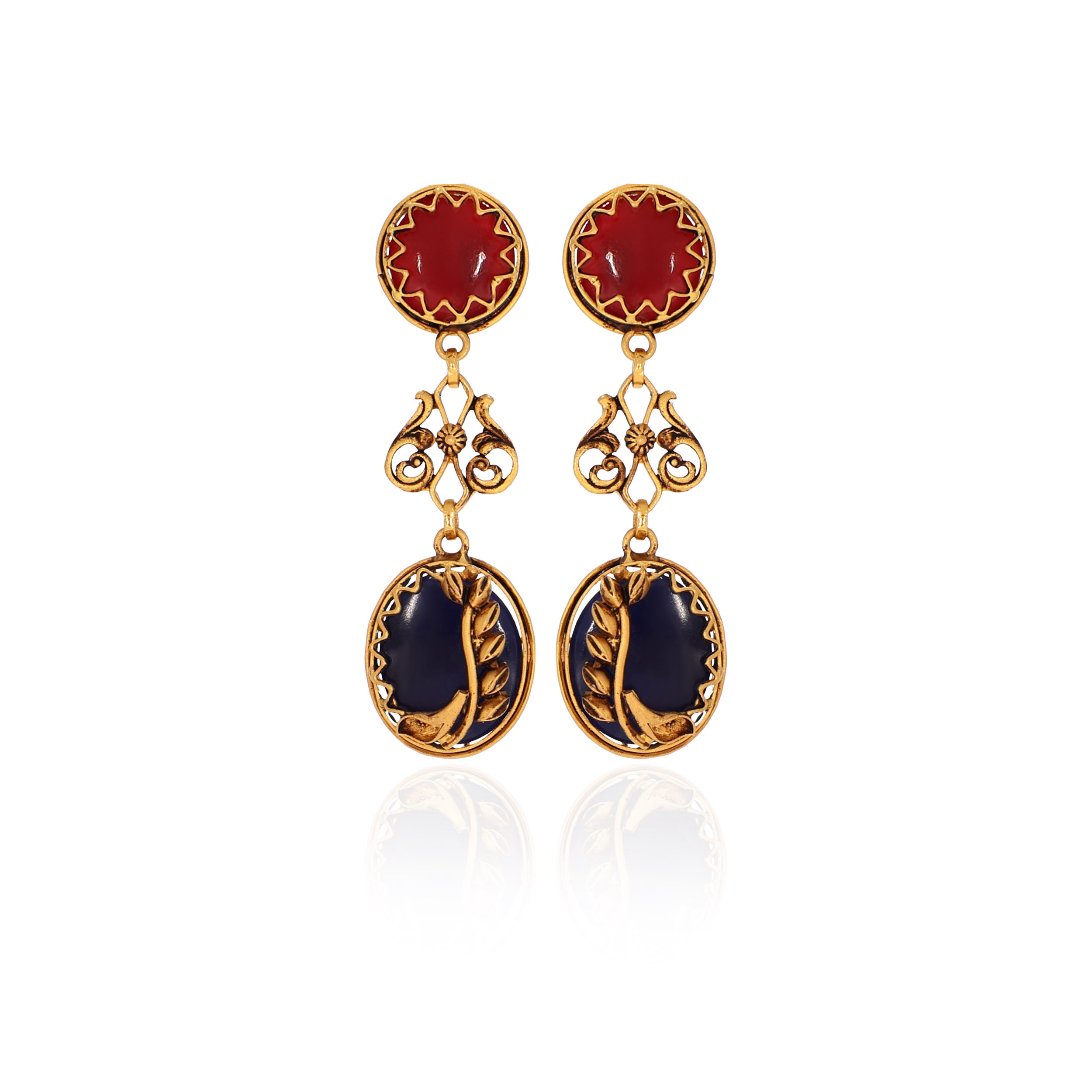 22K Yellow Gold Drop Earrings-GPGN-D000788480 - Senco Gold and Diamonds