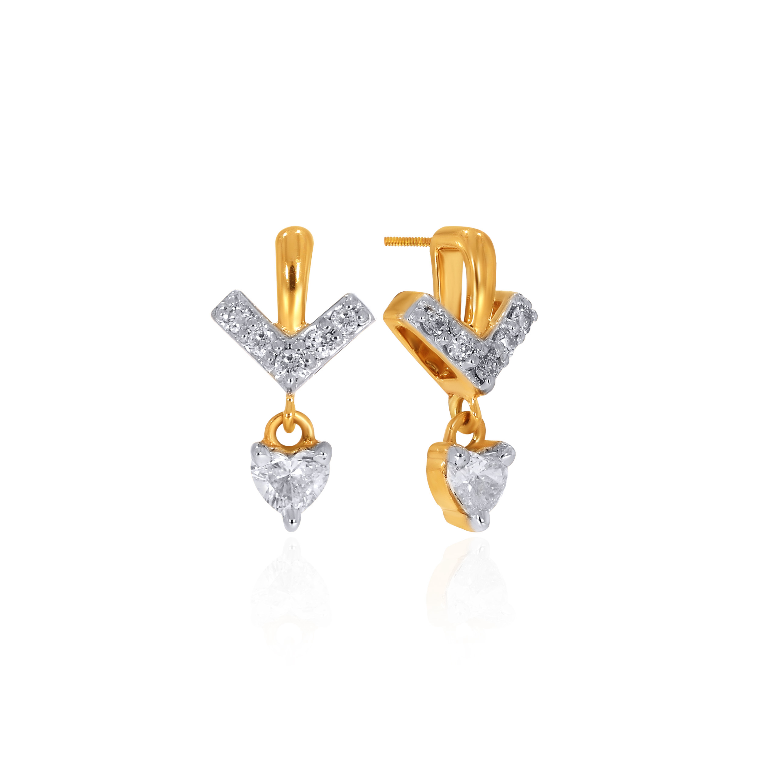 Cascade Of Heart Drop Diamond Earrings - Senco Gold and Diamonds