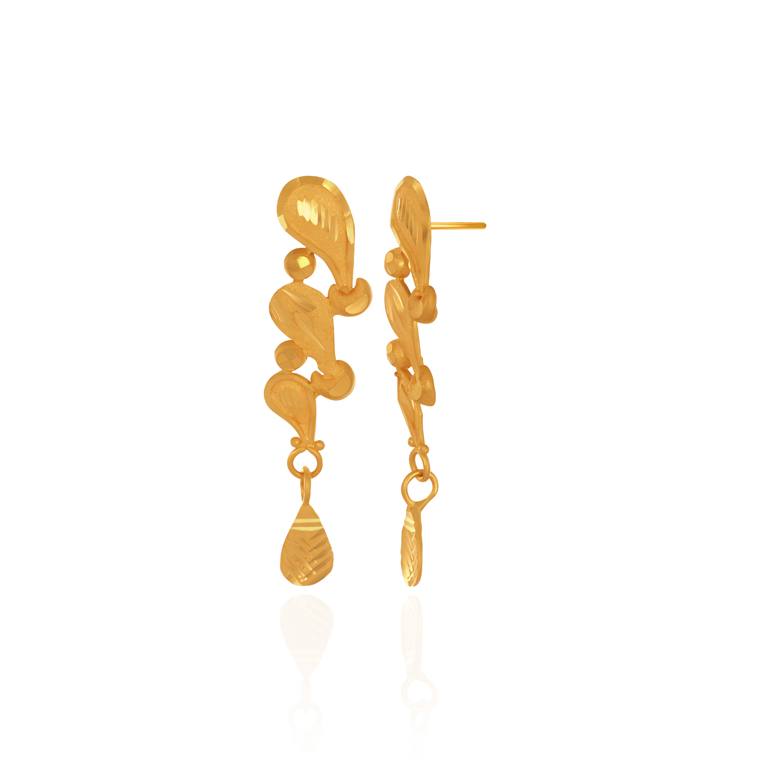 Flowing Petal Gold Earrings - Senco Gold and Diamonds