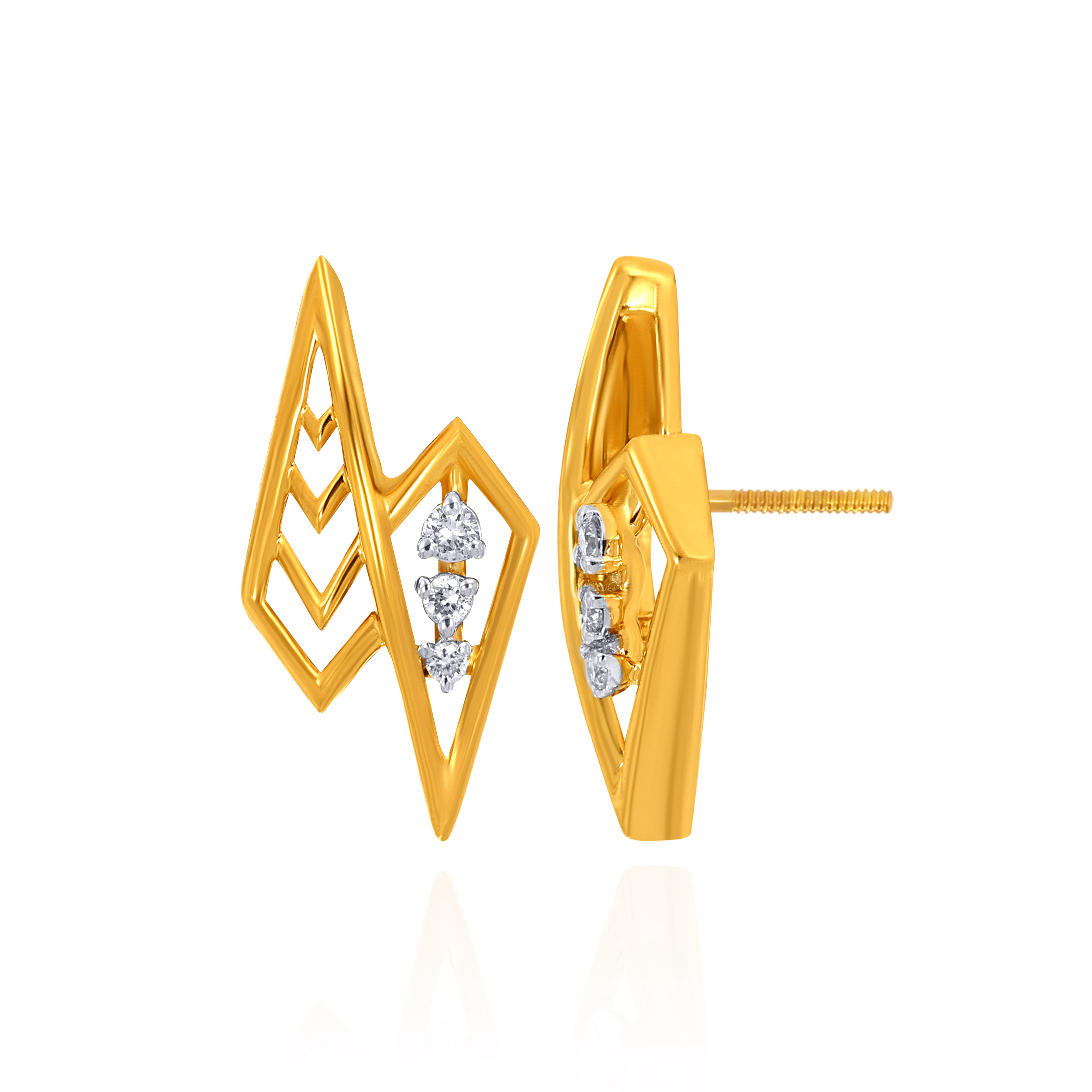 Modern Nested Diamond Earrings - Senco Gold and Diamonds