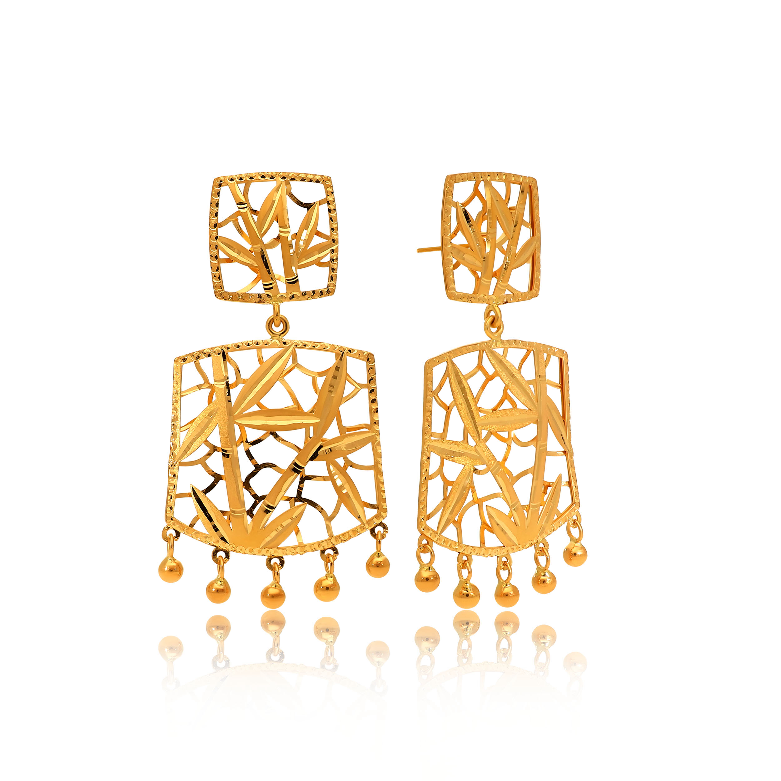 Urban Tradition Artistic Gold Earrings - Senco Gold and Diamonds