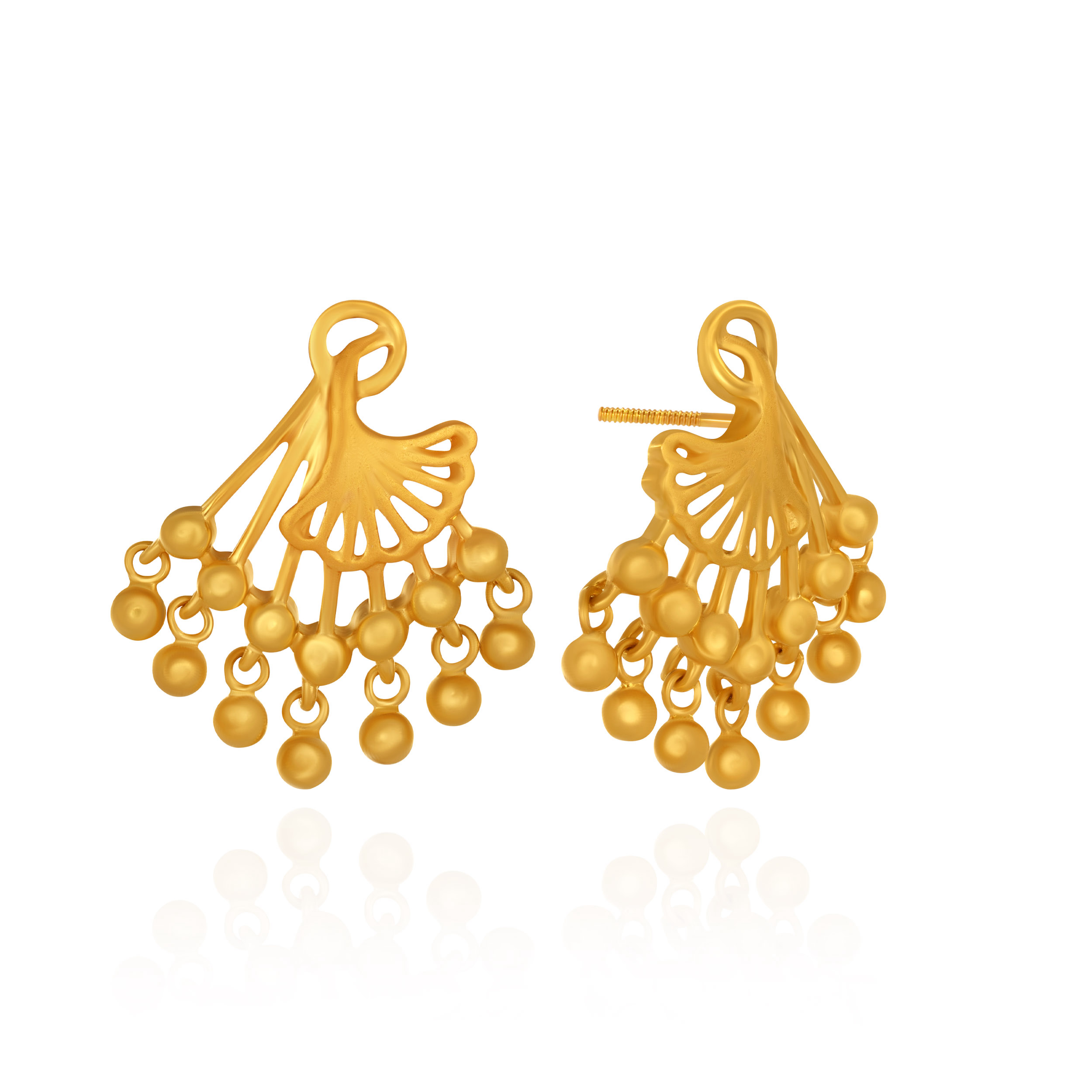 Beaded Ornate Gold Earrings - Senco Gold and Diamonds