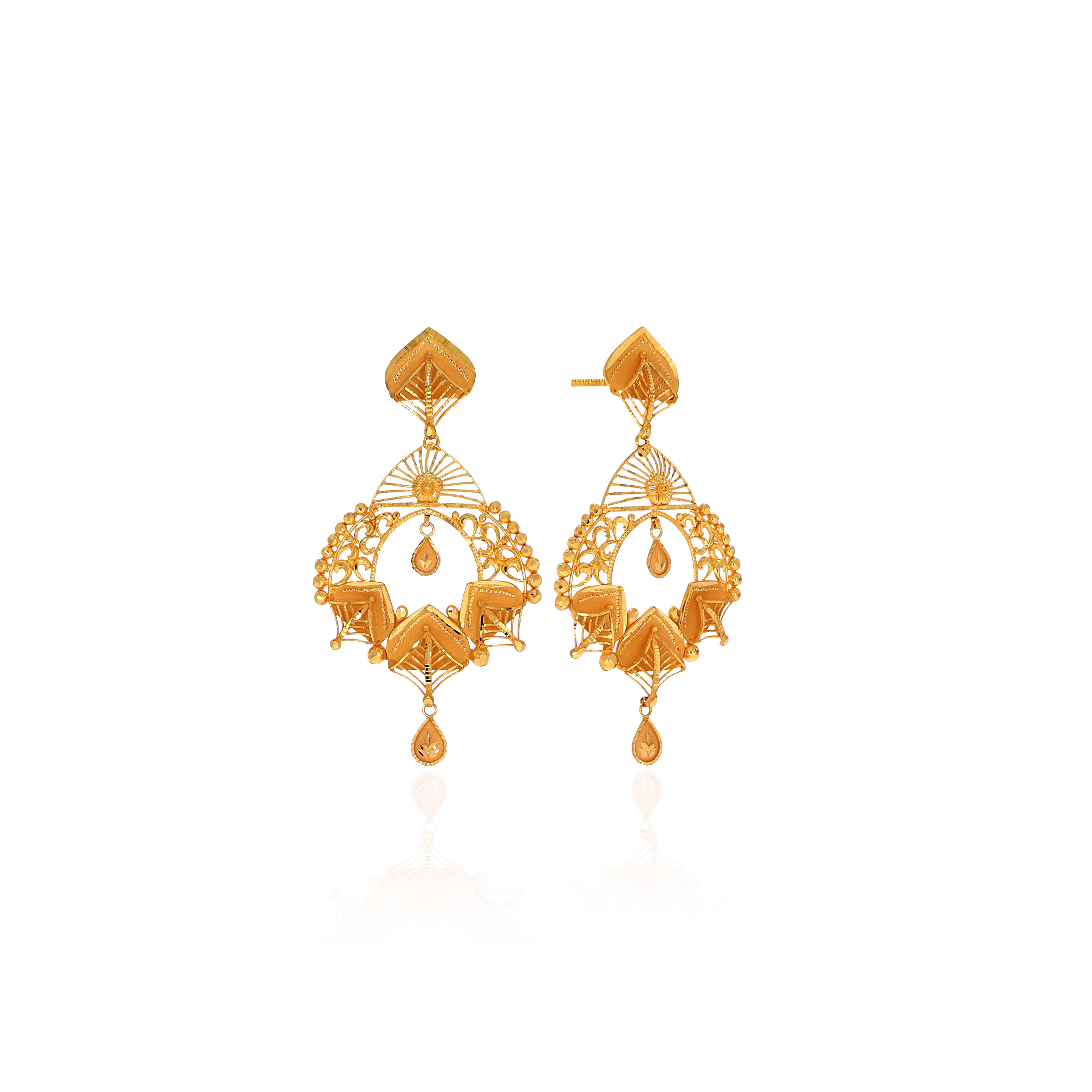 Classic Ornate Gold Earrings - Senco Gold and Diamonds