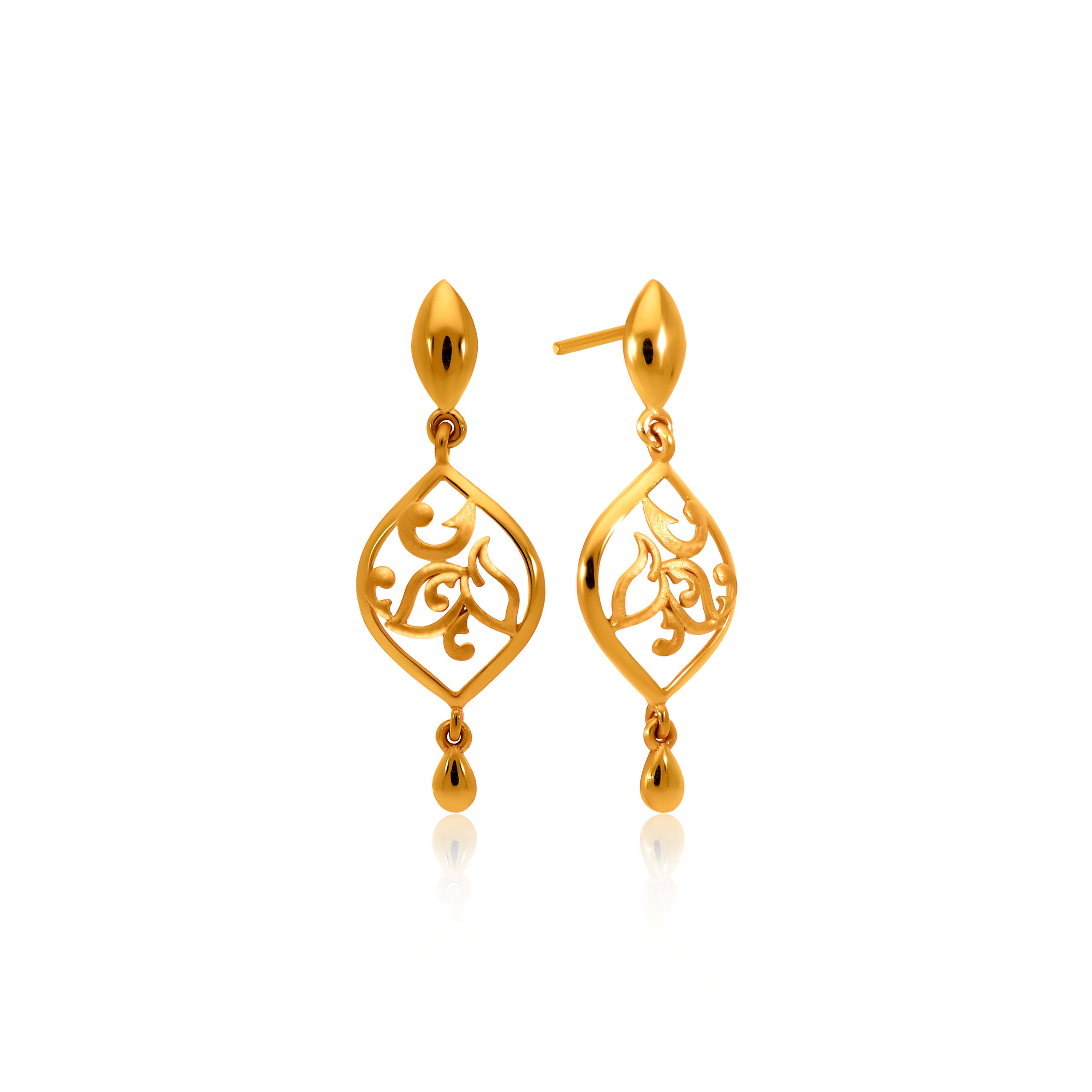 22K Yellow Gold Drops Earring-GPNGP-SAD0005615 - Senco Gold and Diamonds