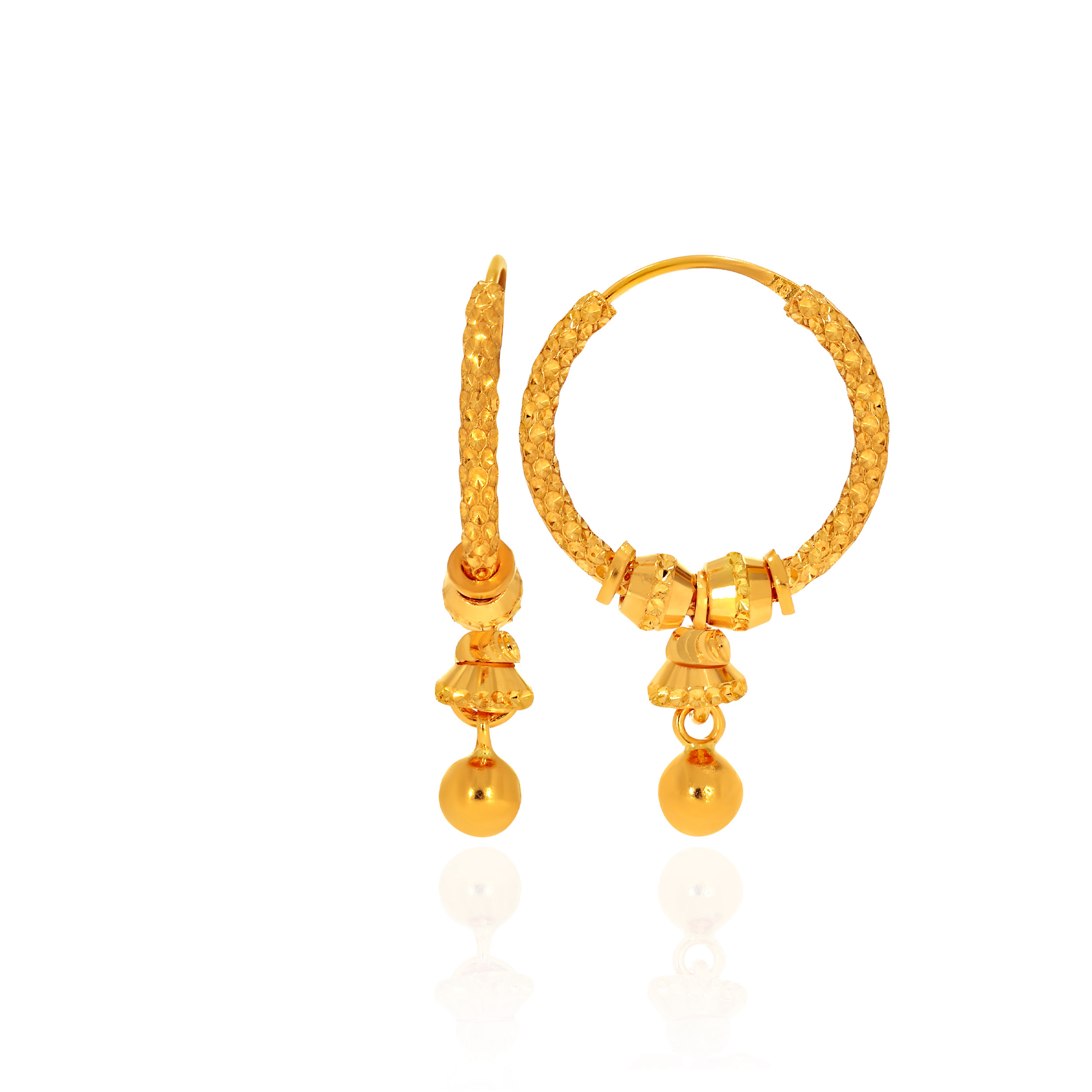 Ornate Loop Gold Hoop Earrings - Senco Gold and Diamonds