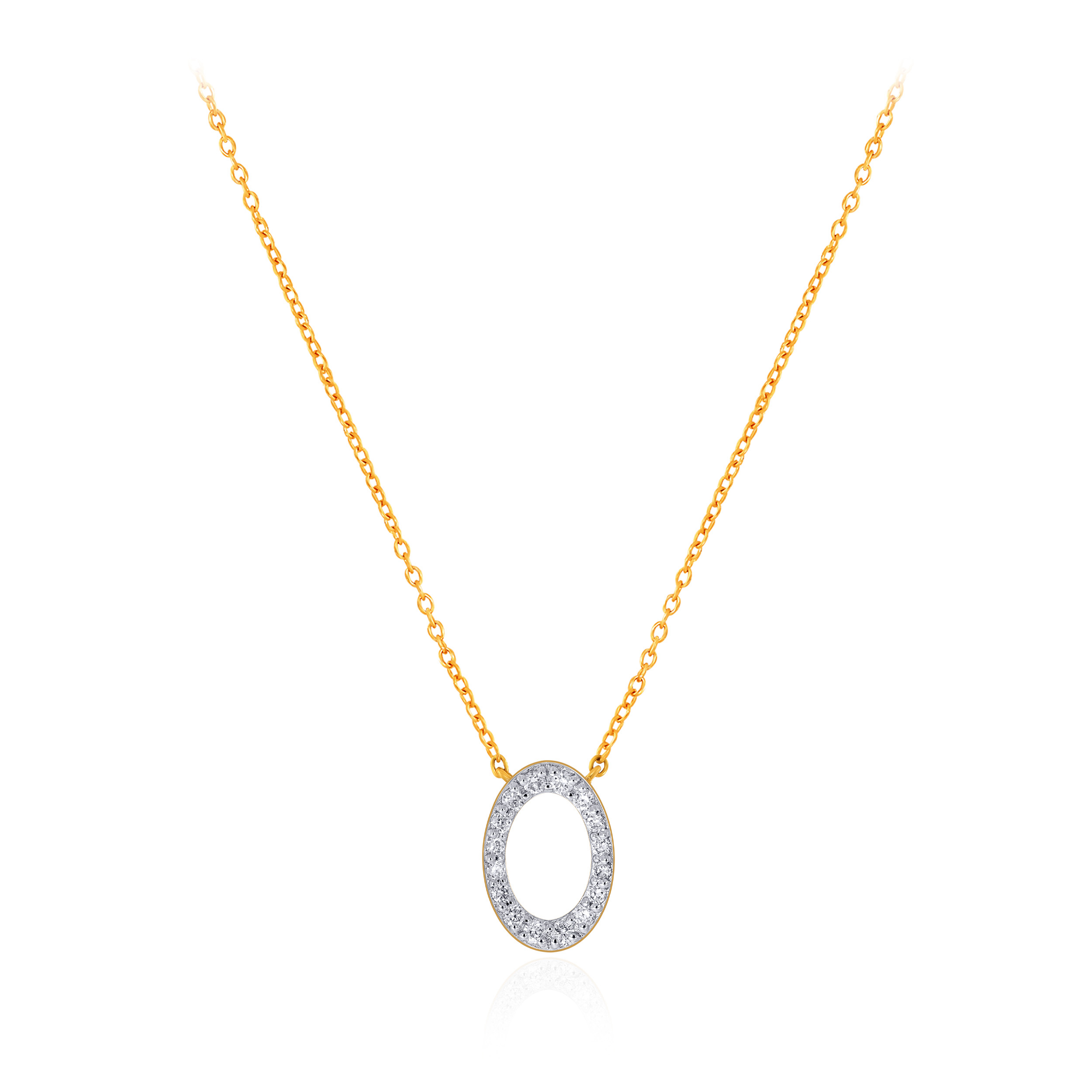 Brilliant Oval Diamond Chain Pendant - Senco Gold and Diamonds