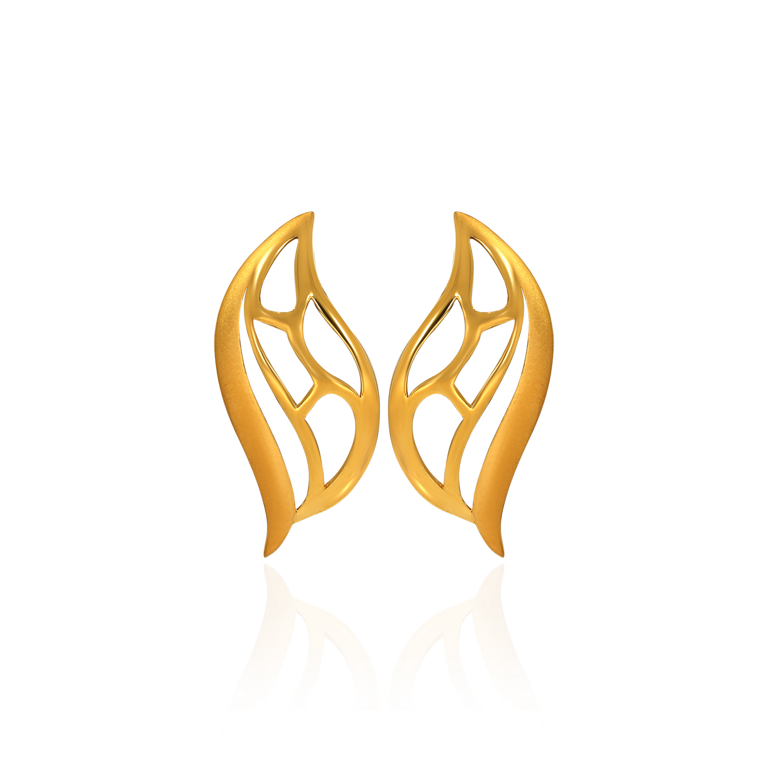 Elara Sculpted Gold Earrings - Senco Gold and Diamonds