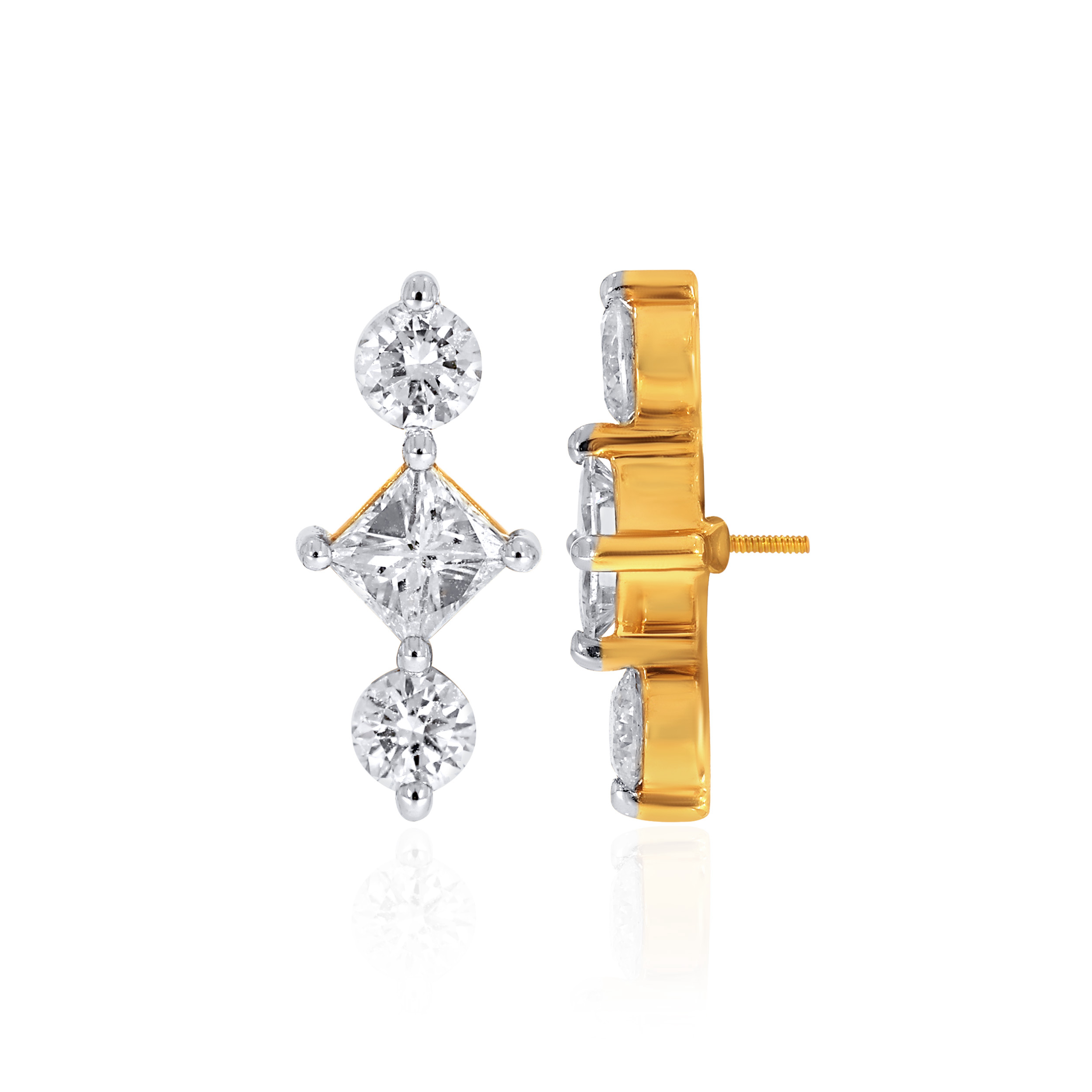 18K Yellow Gold Studs Earrings-DT-D000774405 - Senco Gold and Diamonds