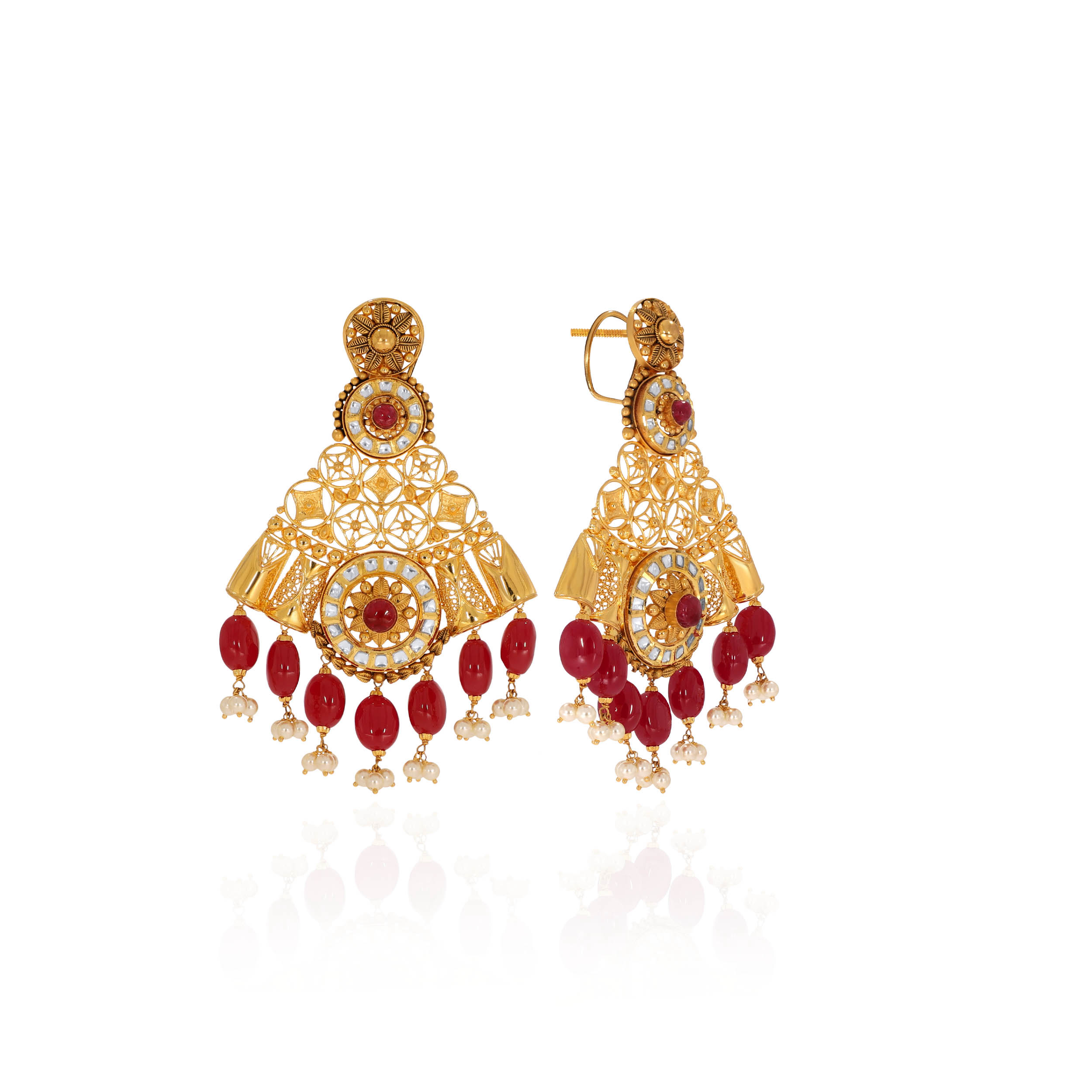 Queen's Jewel Gold Drop Earrings - Senco Gold and Diamonds