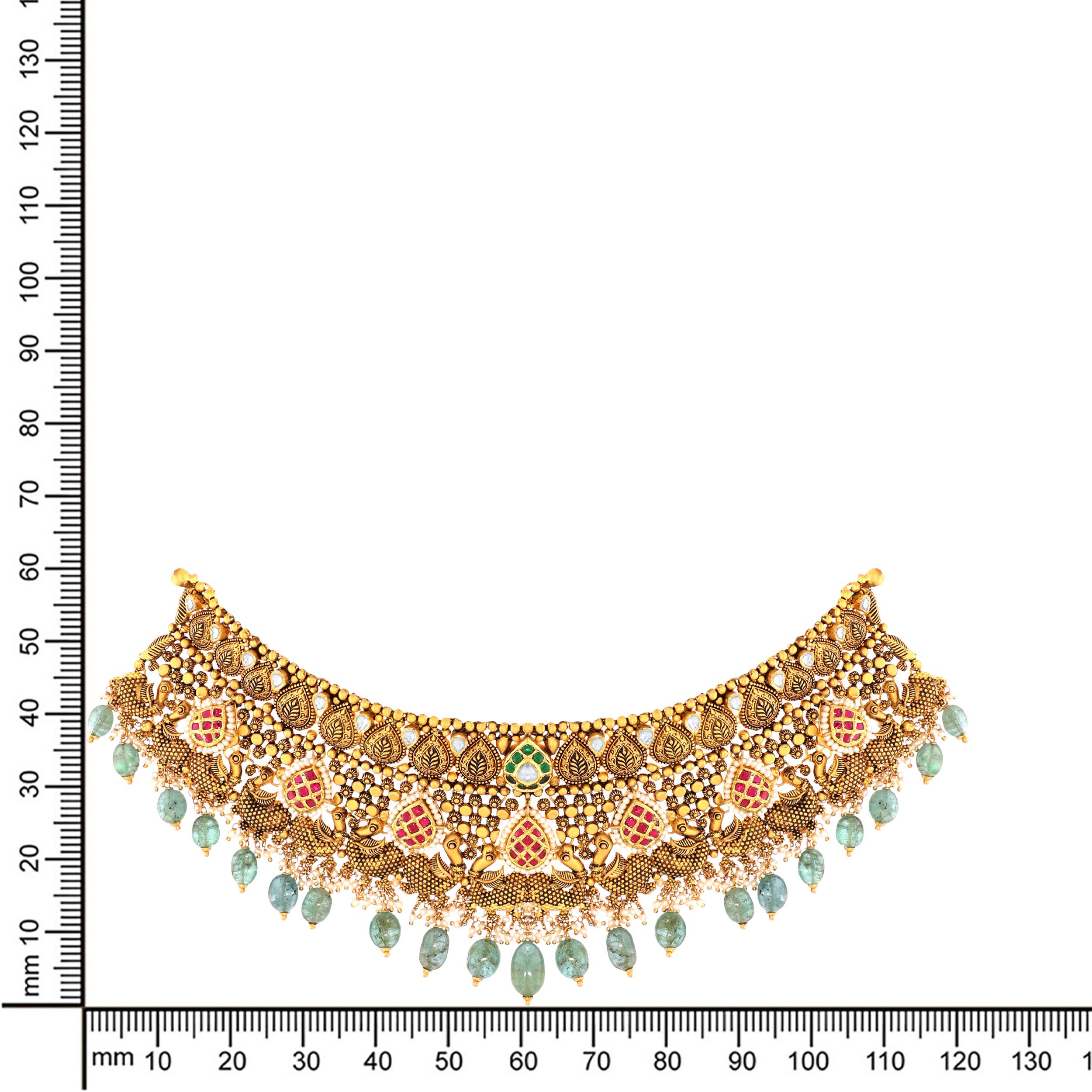 22K Yellow Gold Kundan Necklace-GN-D000788412 - Senco Gold and Diamonds