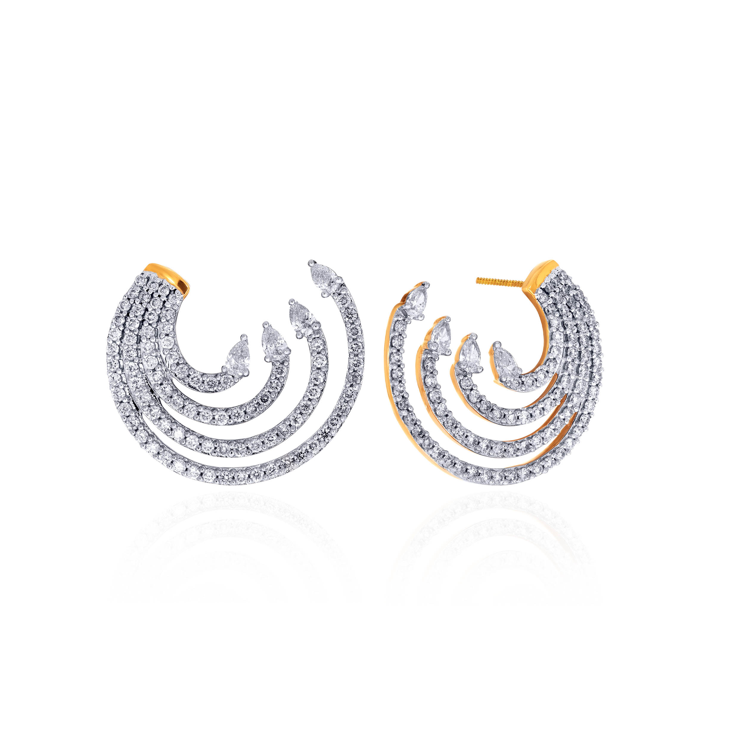 Gleaming Wave Diamond Studs - Senco Gold and Diamonds