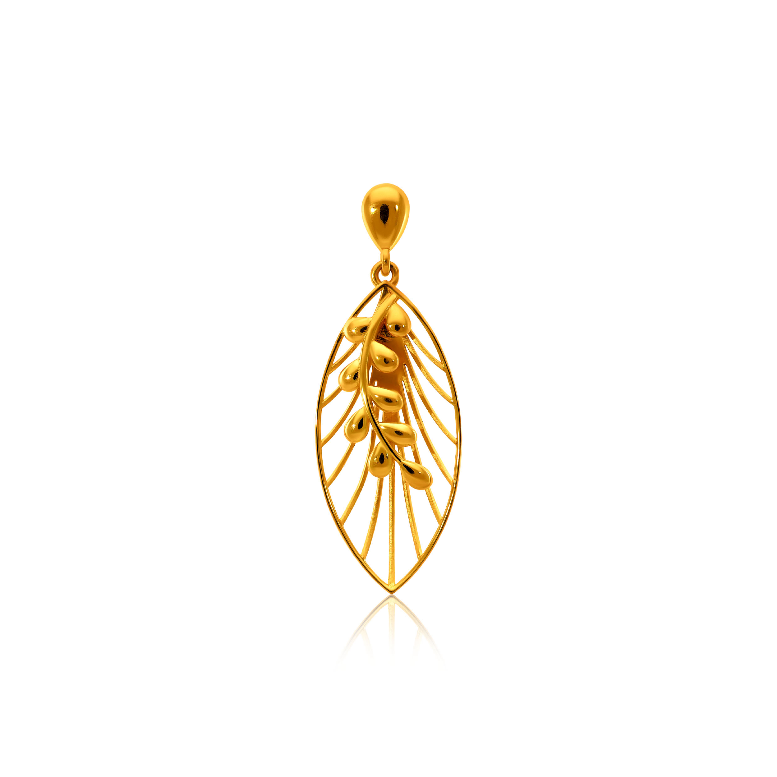Elegant Leaf Gold Pendant - Senco Gold and Diamonds