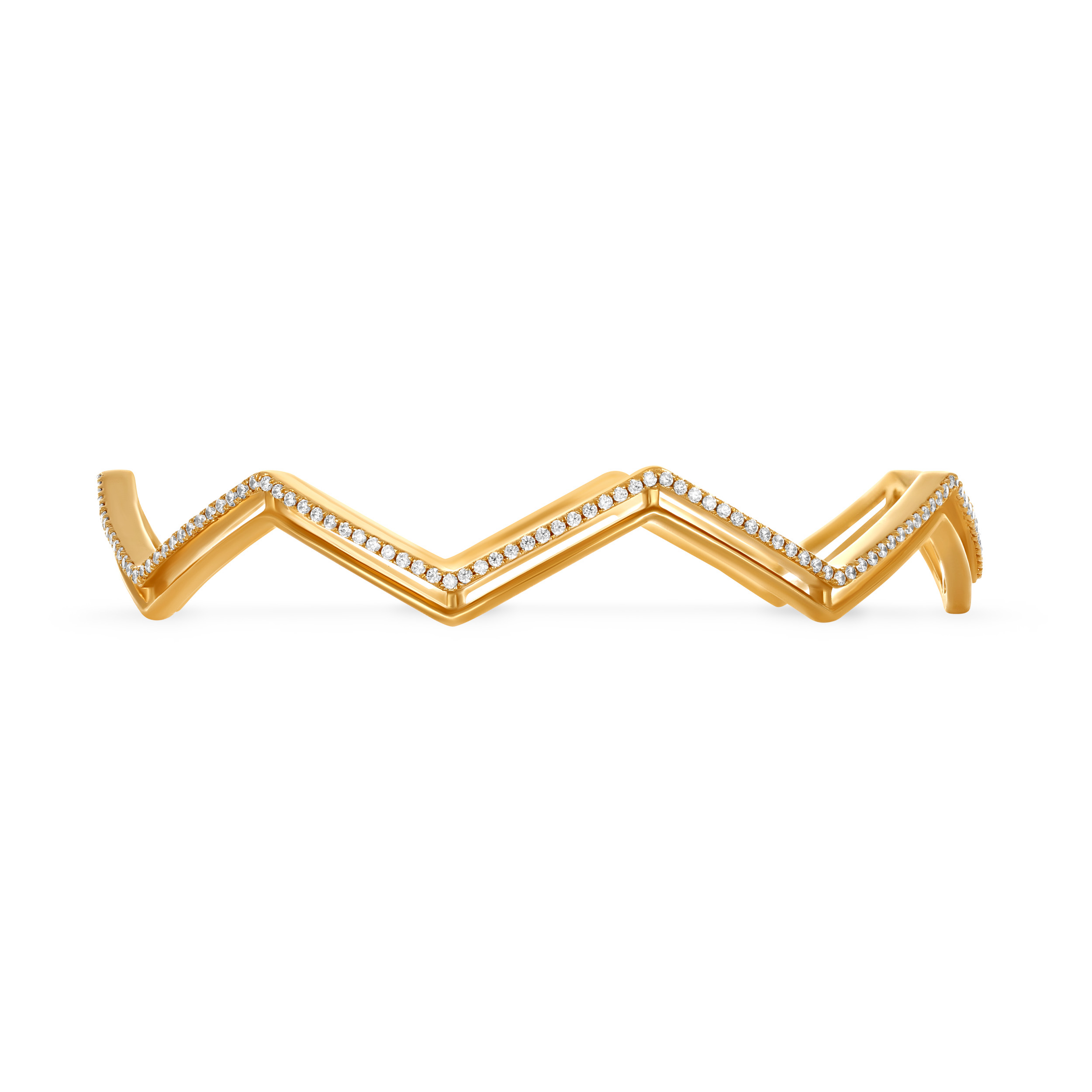 Chevron Sparkle Diamond Bangle - Senco Gold and Diamonds