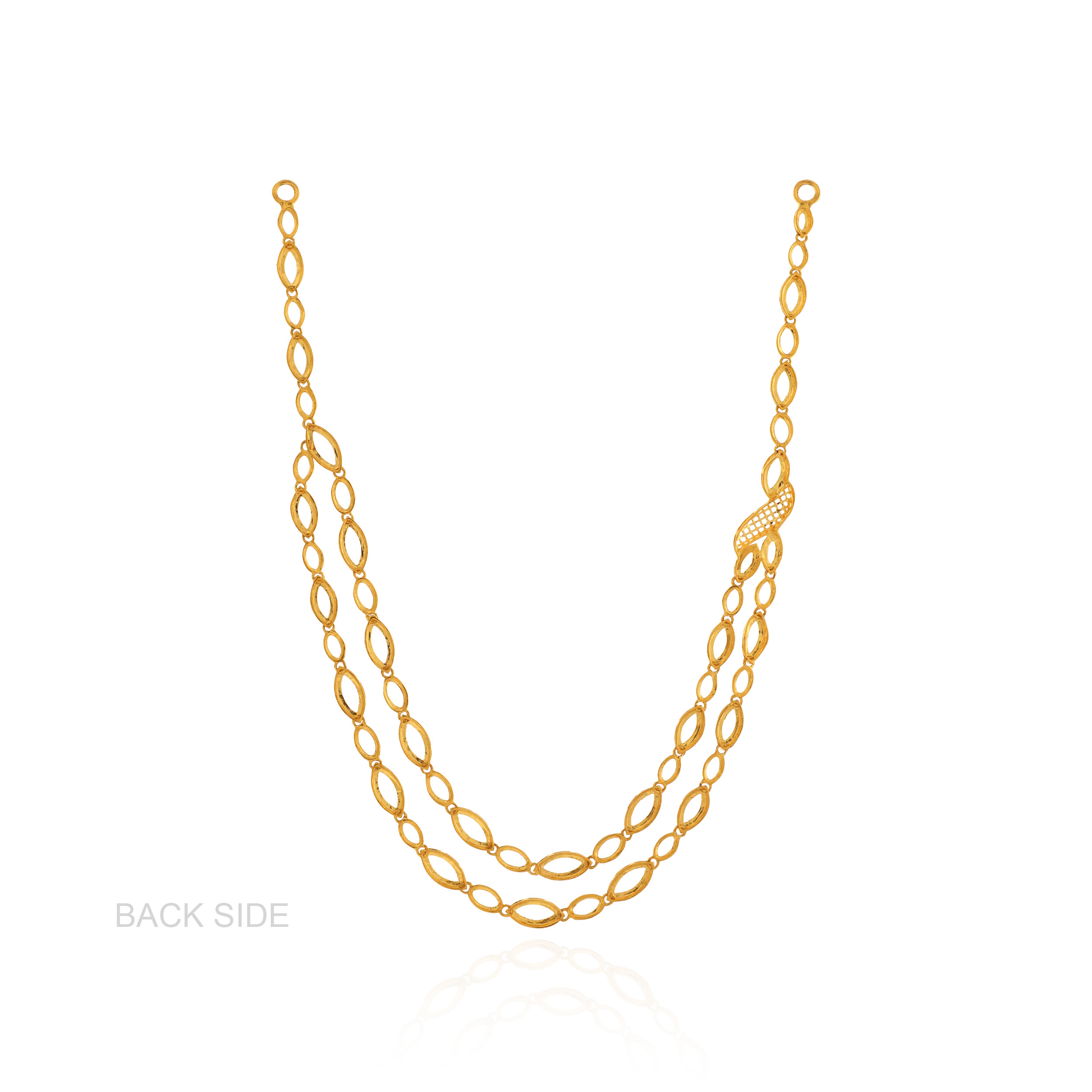 Textured Oval-Link Gold Lariat Necklace - Senco Gold and Diamonds