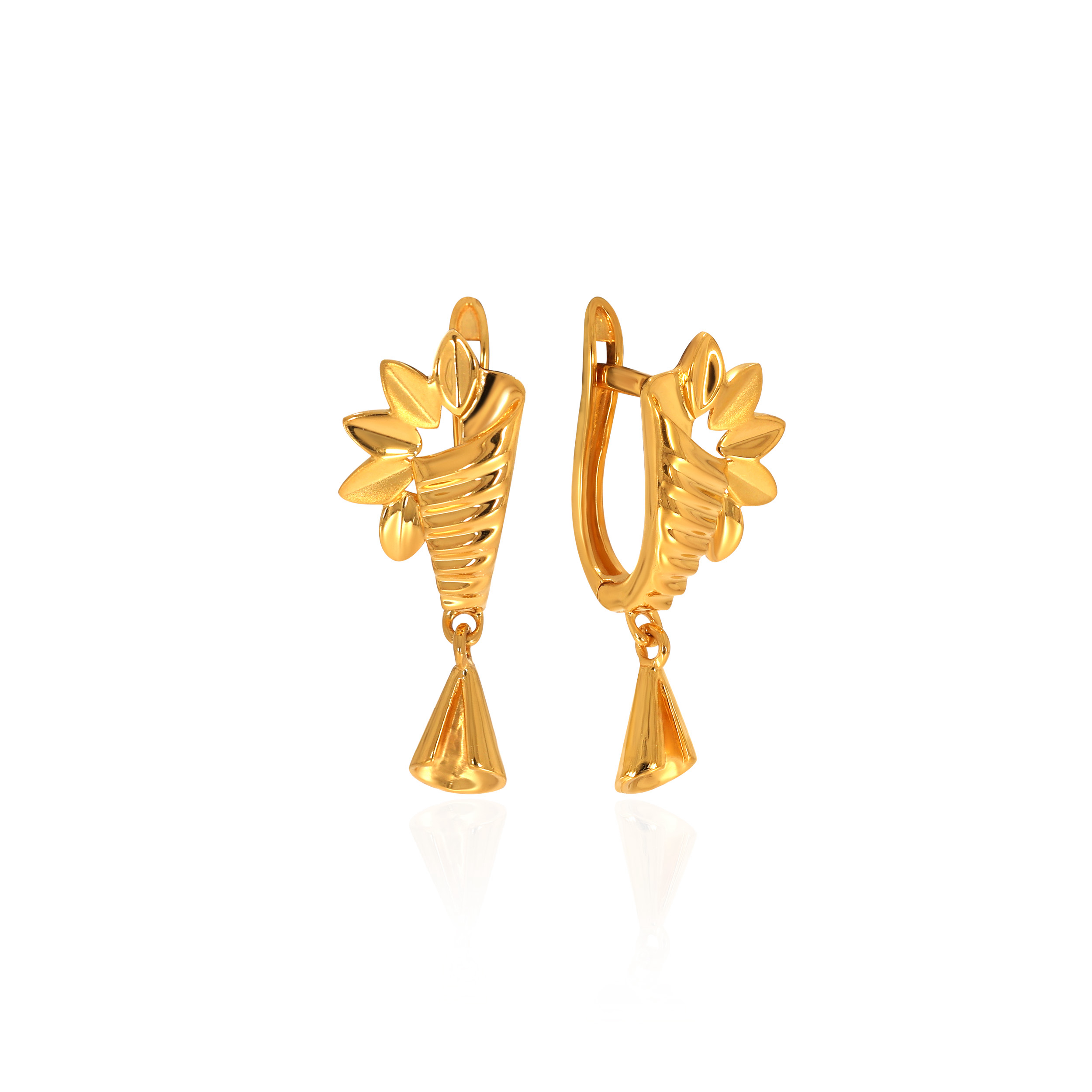 Leafy Bouquet Gold Hoop Earrings - Senco Gold and Diamonds