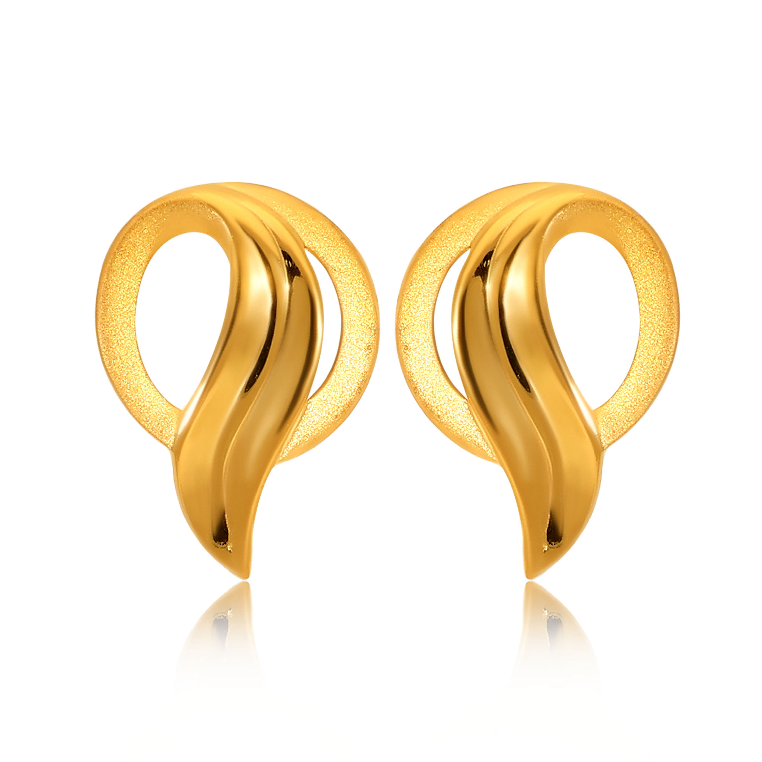 Open Circle Gold Studs - Senco Gold and Diamonds