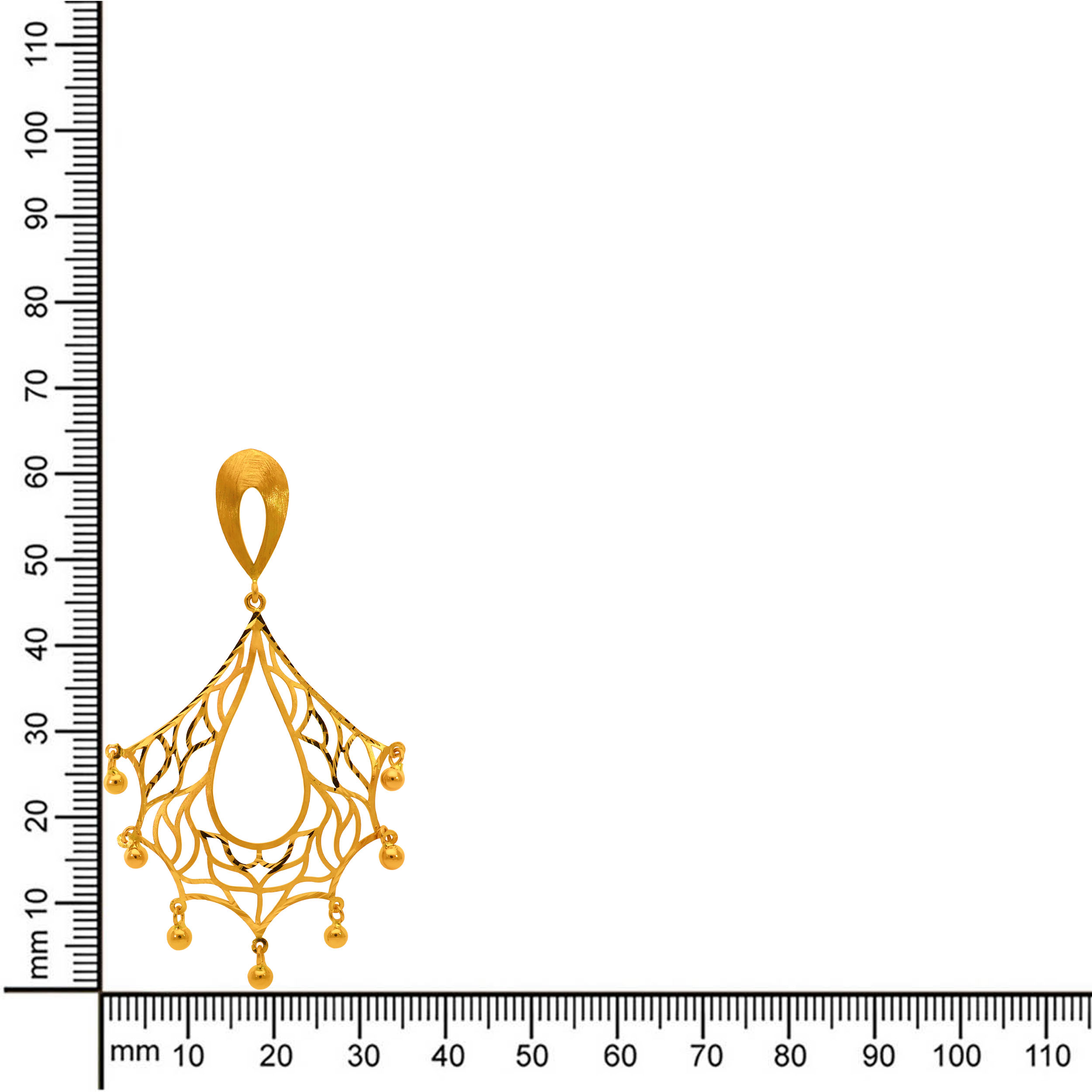 22K Yellow Gold Drop Earrings-GP-SAD0005623 - Senco Gold and Diamonds