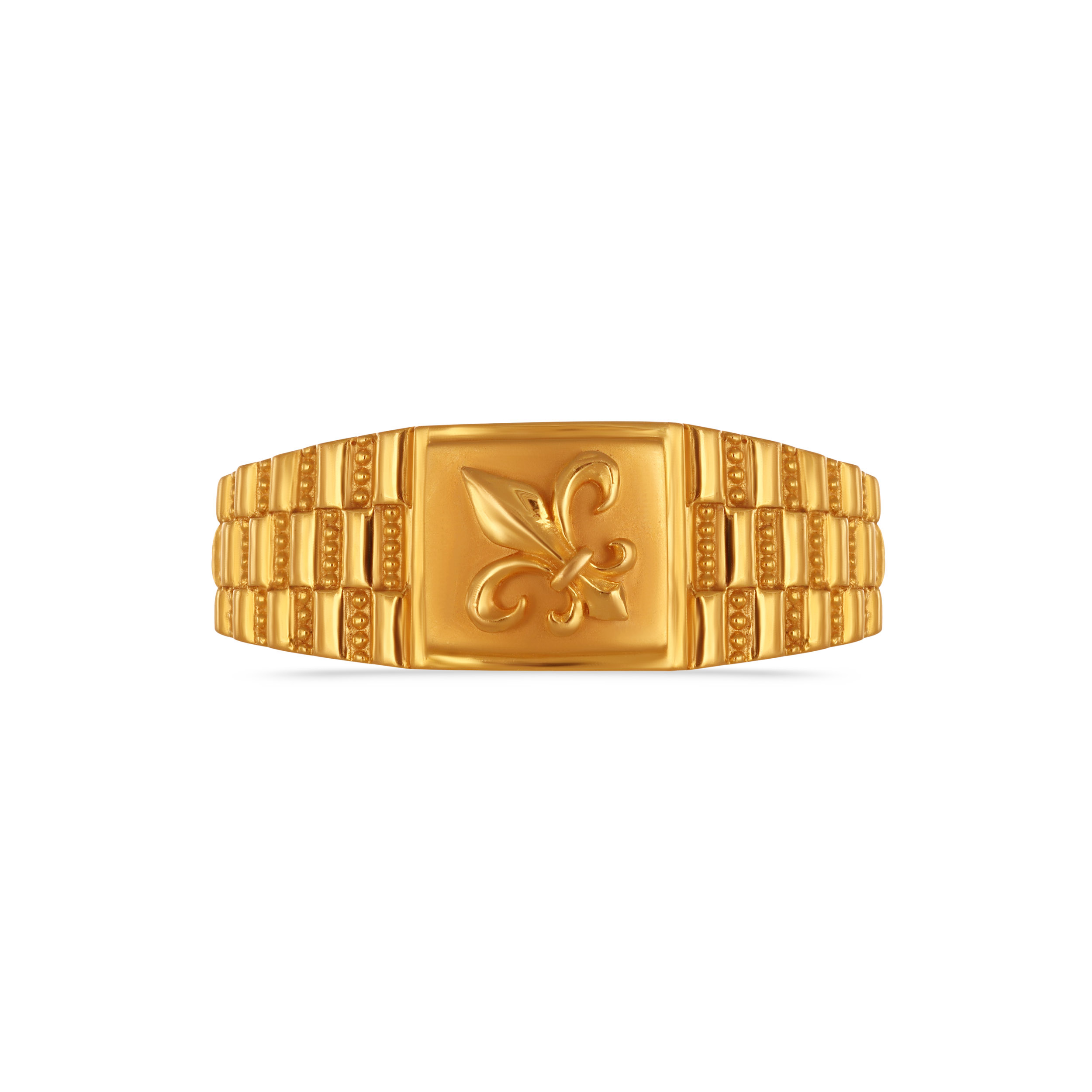 Charming Textured Men's Gold Ring - Senco Gold and Diamonds