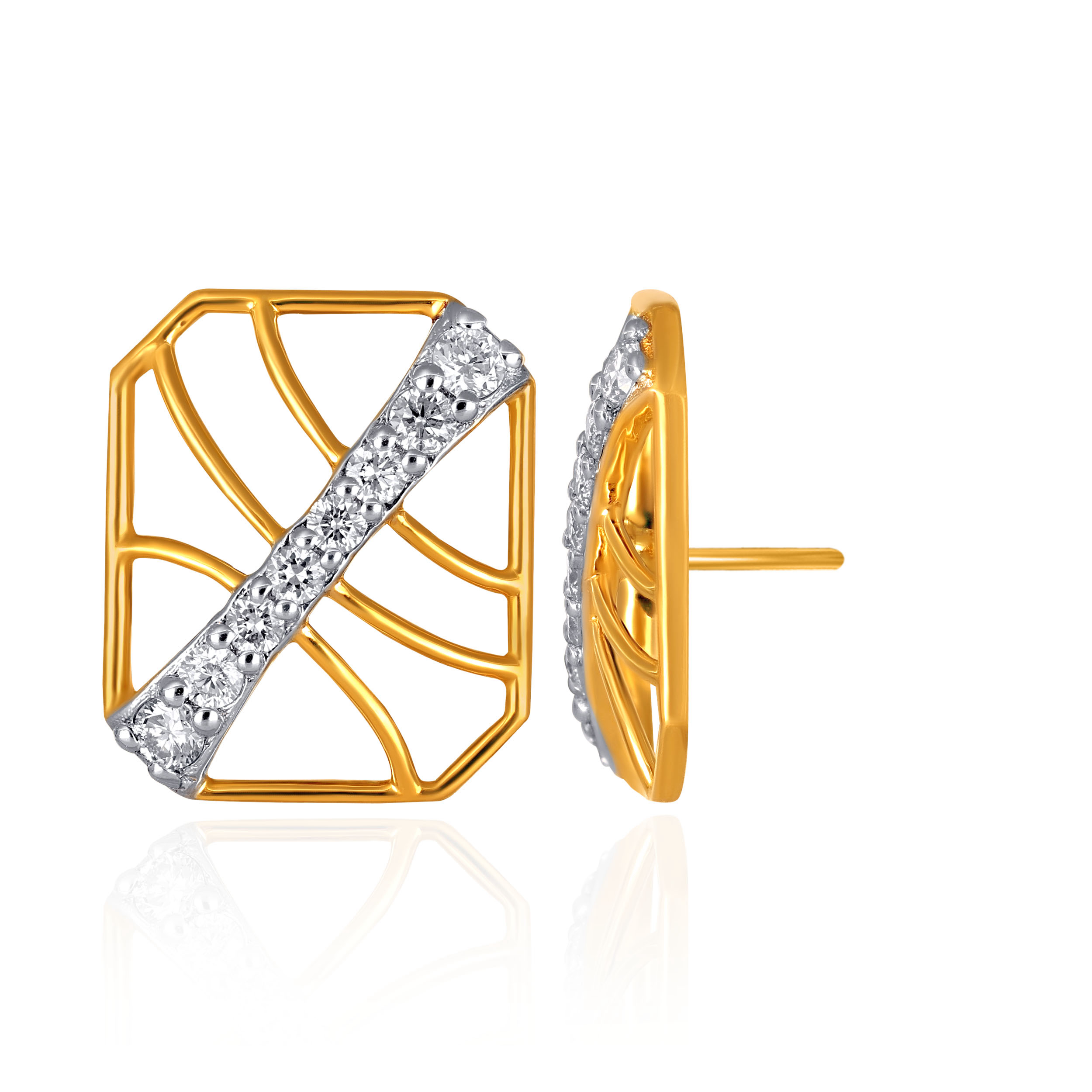 Prismique Luxe Diamond Studs - Senco Gold and Diamonds