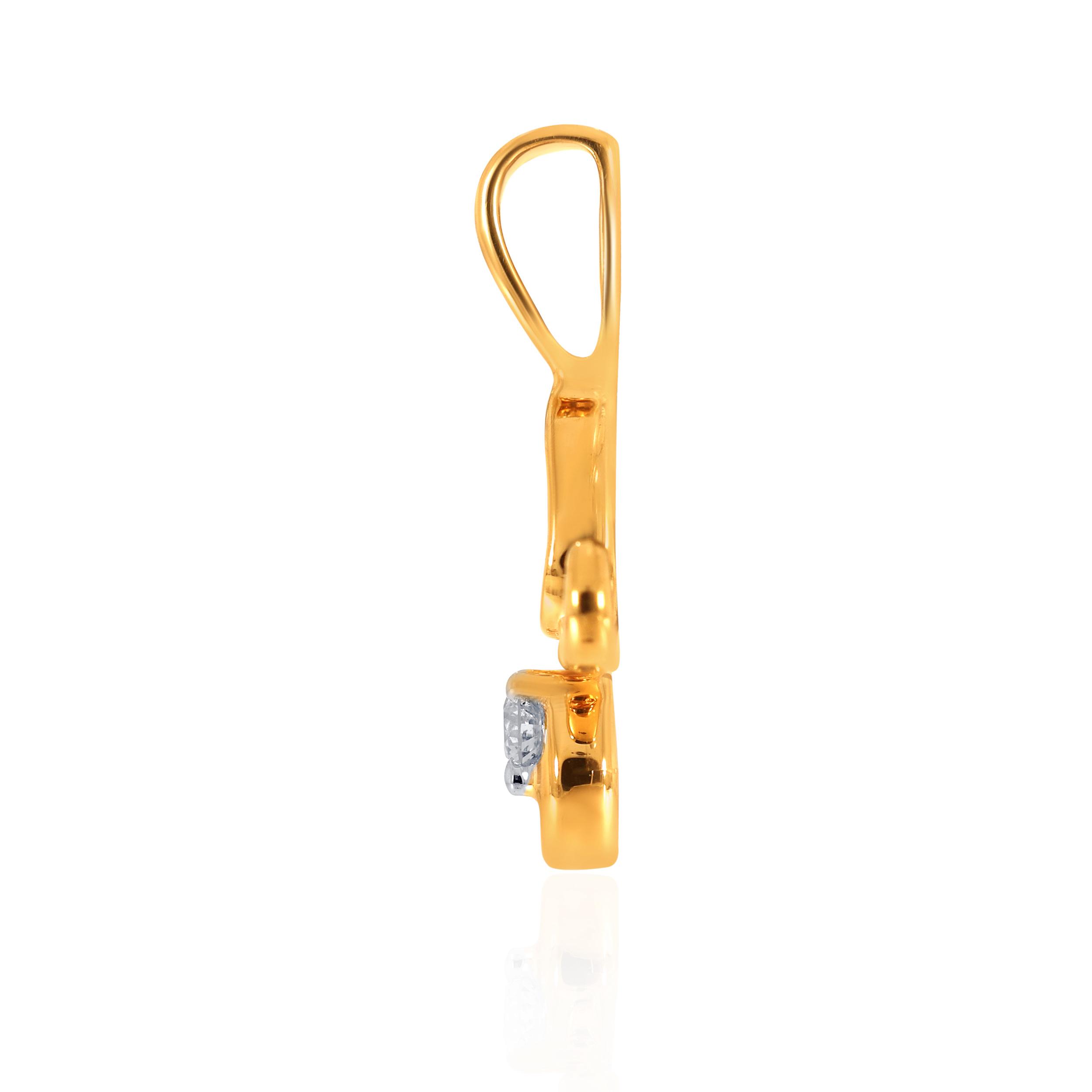 18K Yellow Gold G Alphabet Diamond Pendant-DPN-D000748616 - Senco Gold and Diamonds