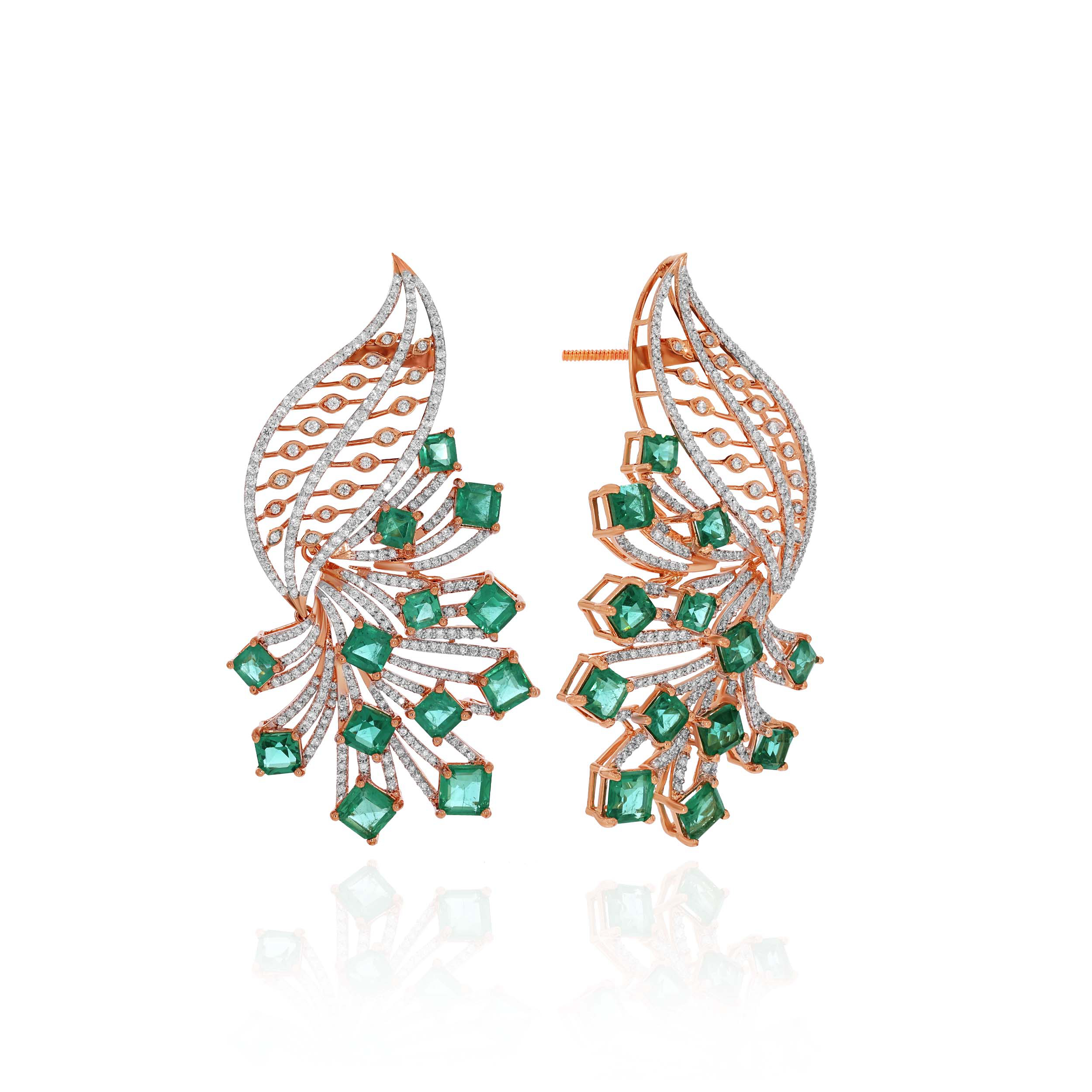 Lush Foliage Cascade Diamond Earrings - Senco Gold and Diamonds