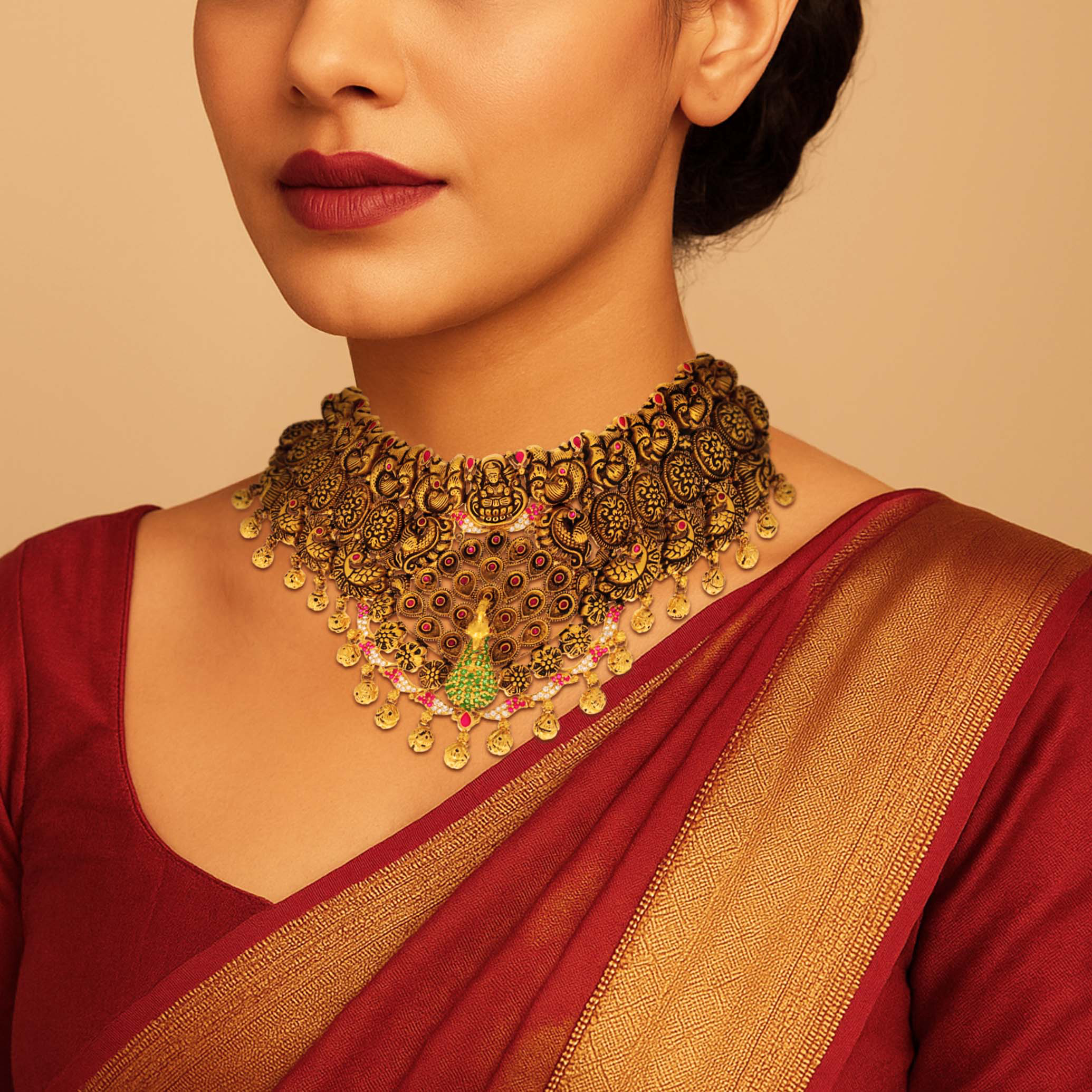 Darbar Glow Gold Choker - Senco Gold and Diamonds