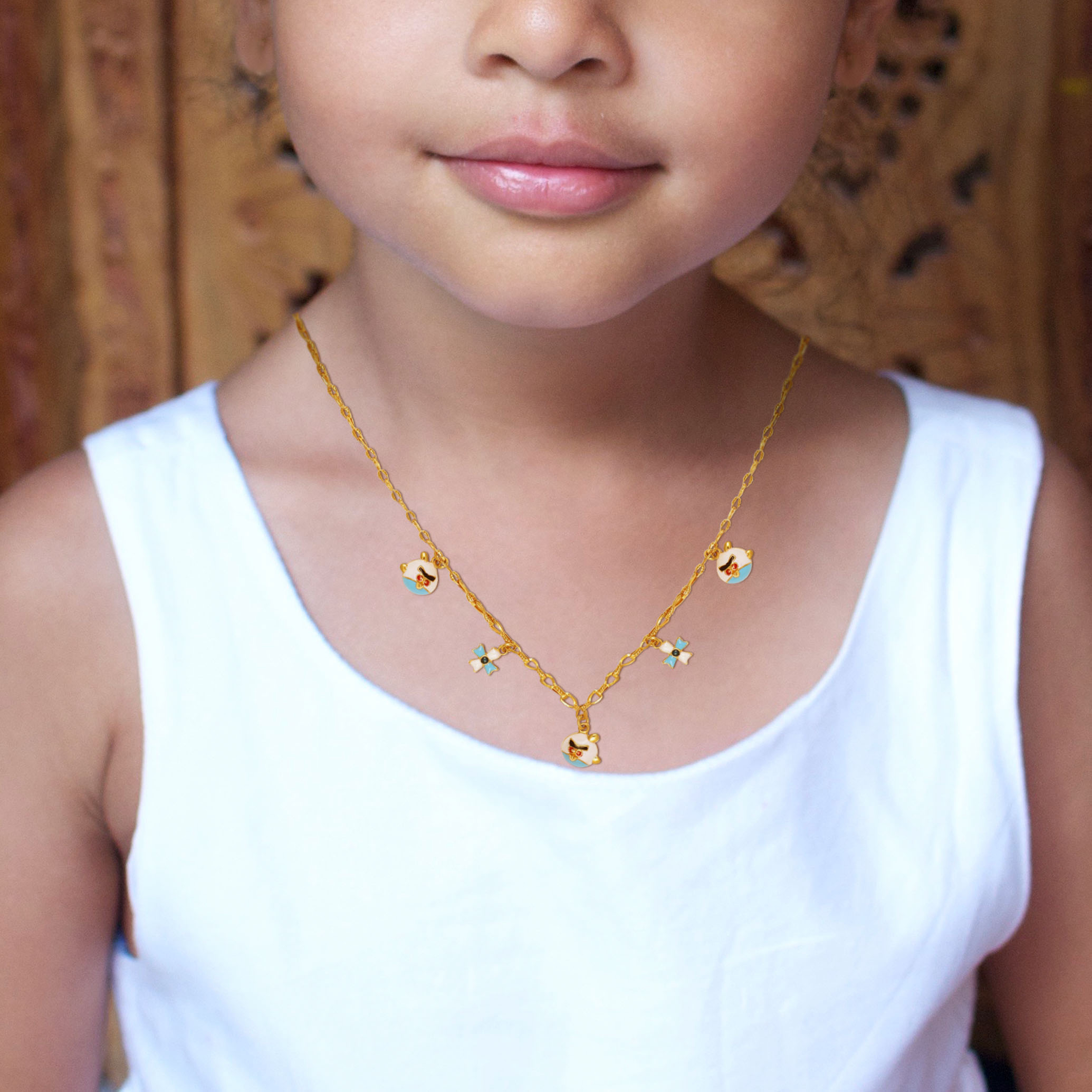Sweet Little Birds Kid's Gold Chain Pendant - Senco Gold and Diamonds