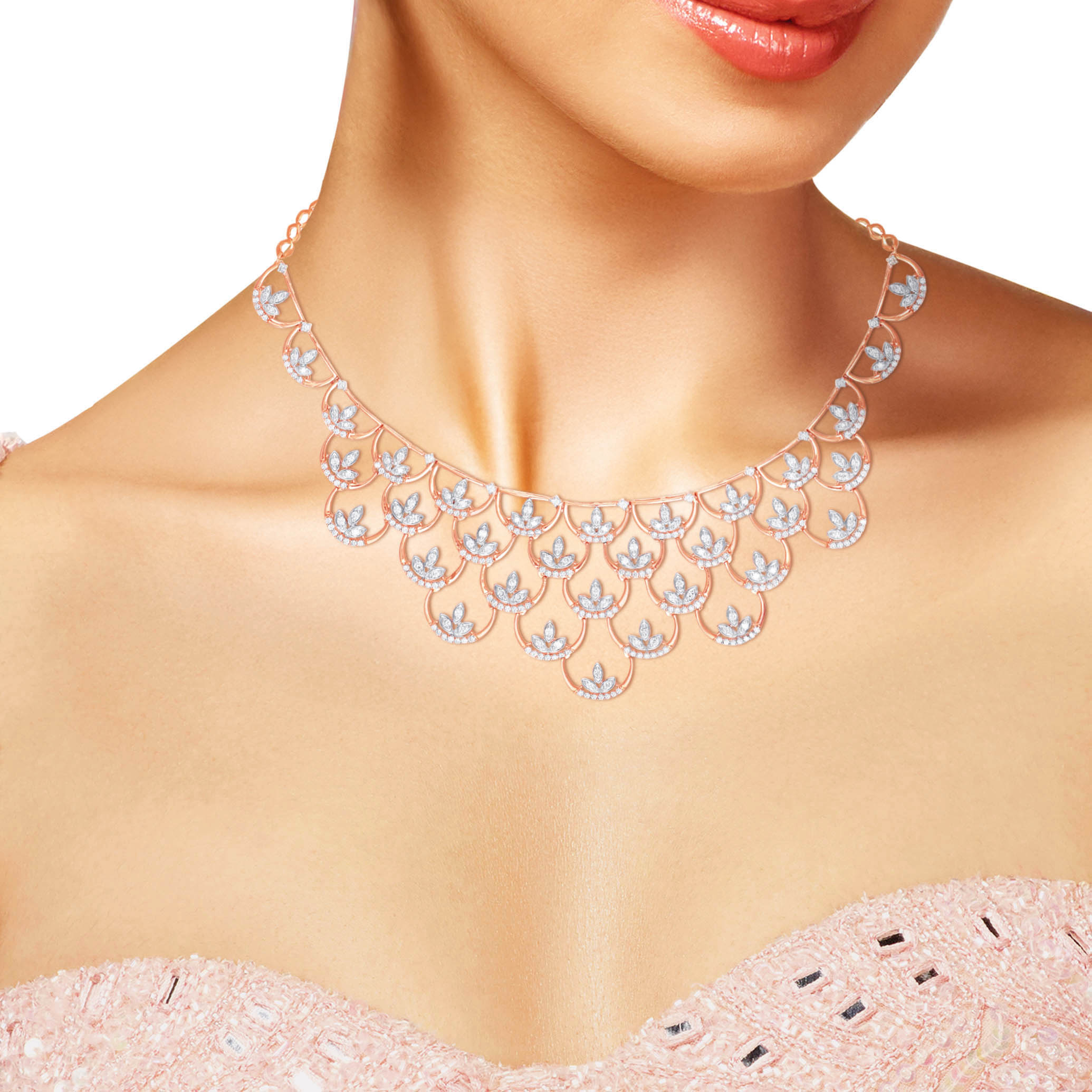 Captivating Tiered Diamond Necklace - Senco Gold and Diamonds