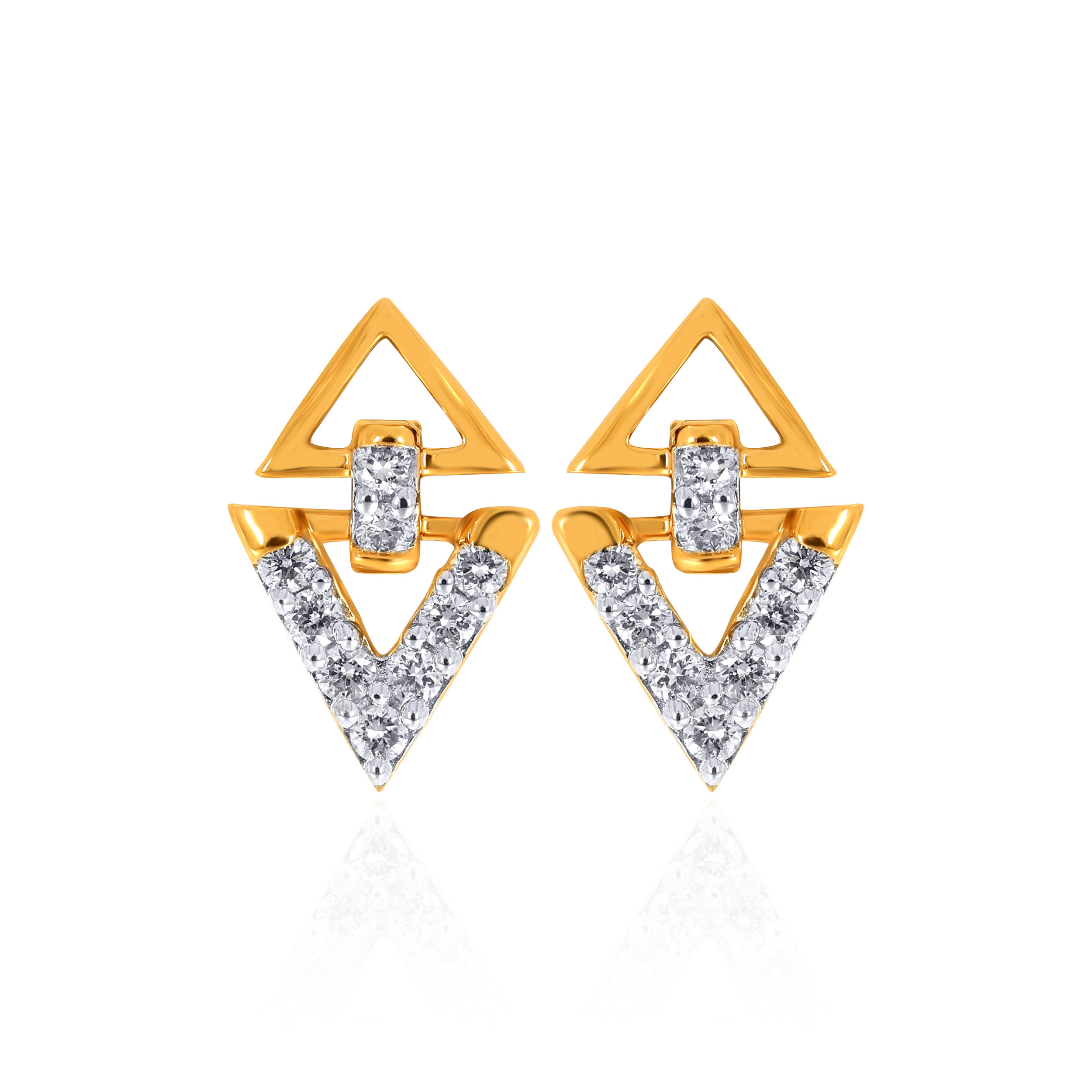 Avant-Garde Geometric Diamond Earrings - Senco Gold and Diamonds
