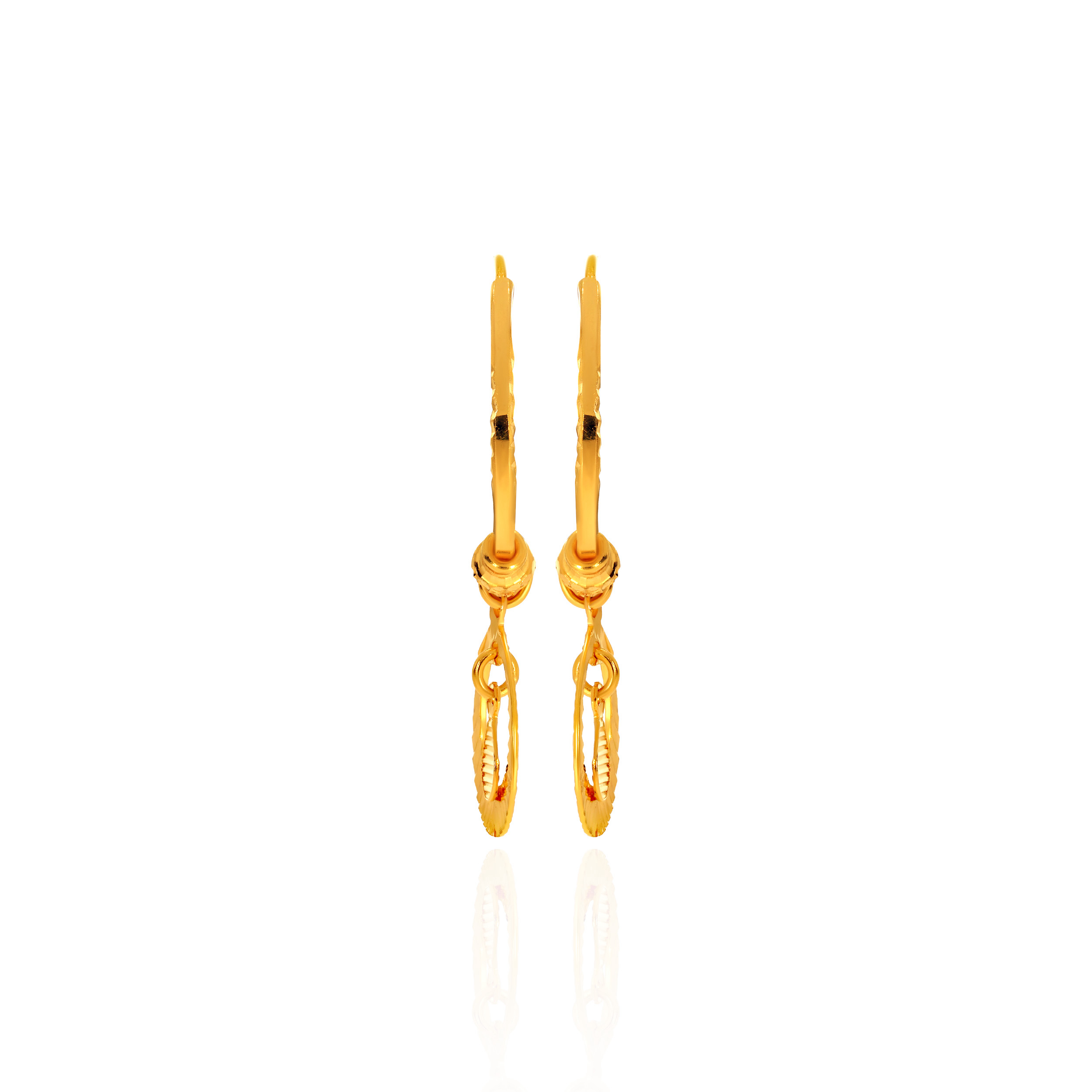 Twirl & Leaf Gold Hoop Earrings - Senco Gold and Diamonds