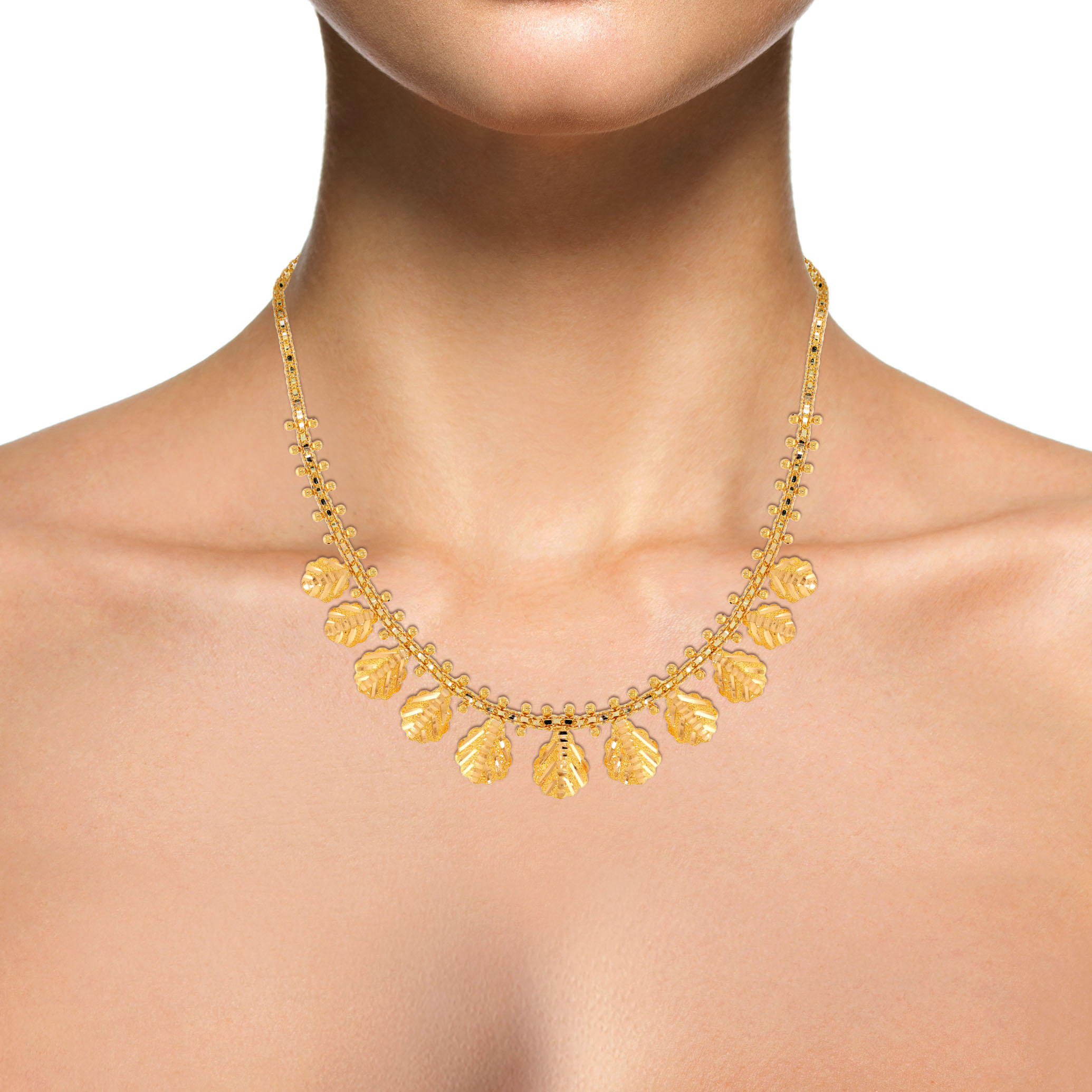 22K Yellow Gold Sleek Necklace-GN-D000709913 - Senco Gold and Diamonds