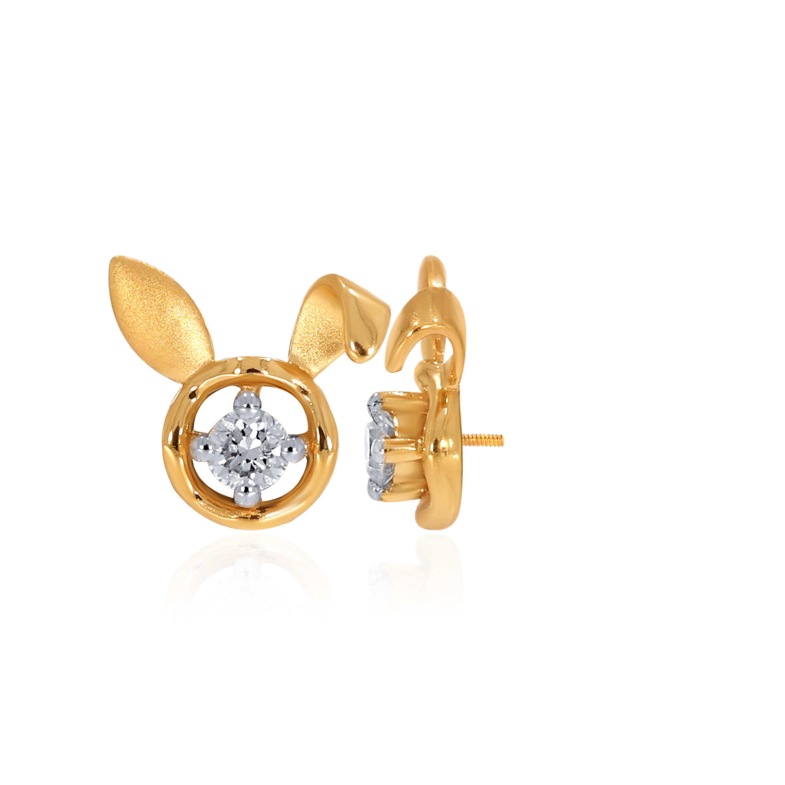 14K Yellow Gold Kids Diamond Studs Earrings-DT-D000790333 - Senco Gold and Diamonds