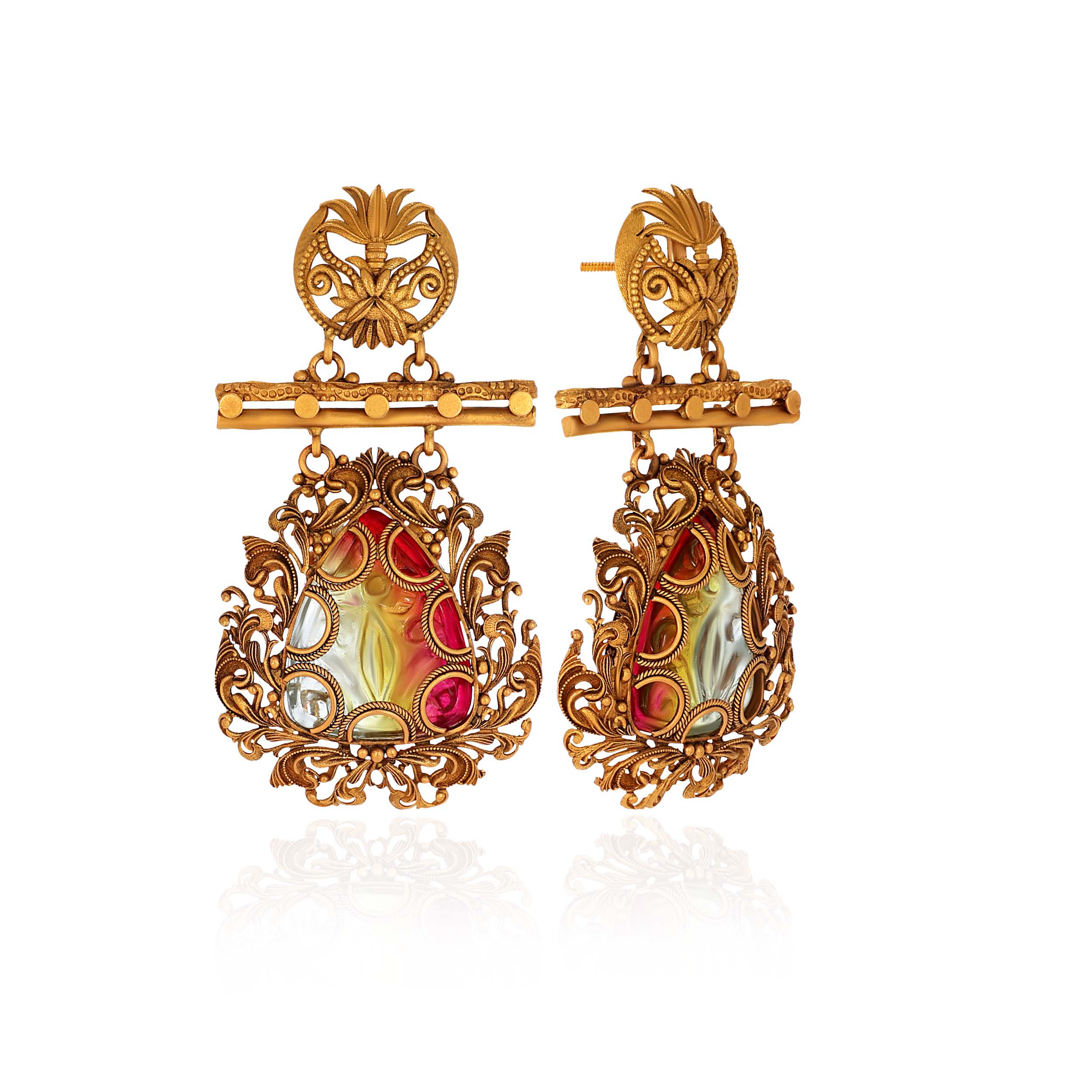 22K Yellow Gold Drop Earrings-GPGN-D000788468 - Senco Gold and Diamonds