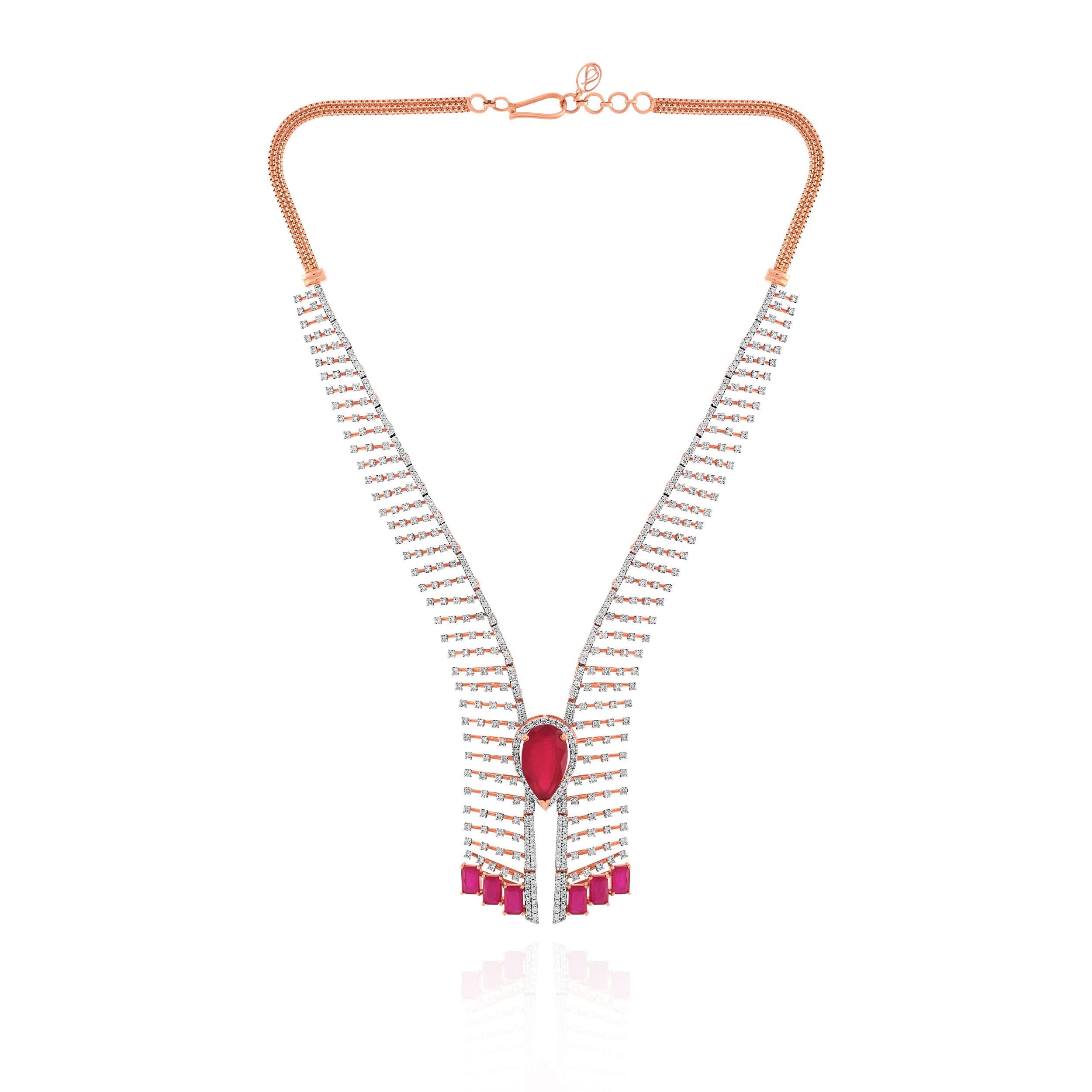 Roselle Flame Diamond Necklace - Senco Gold and Diamonds