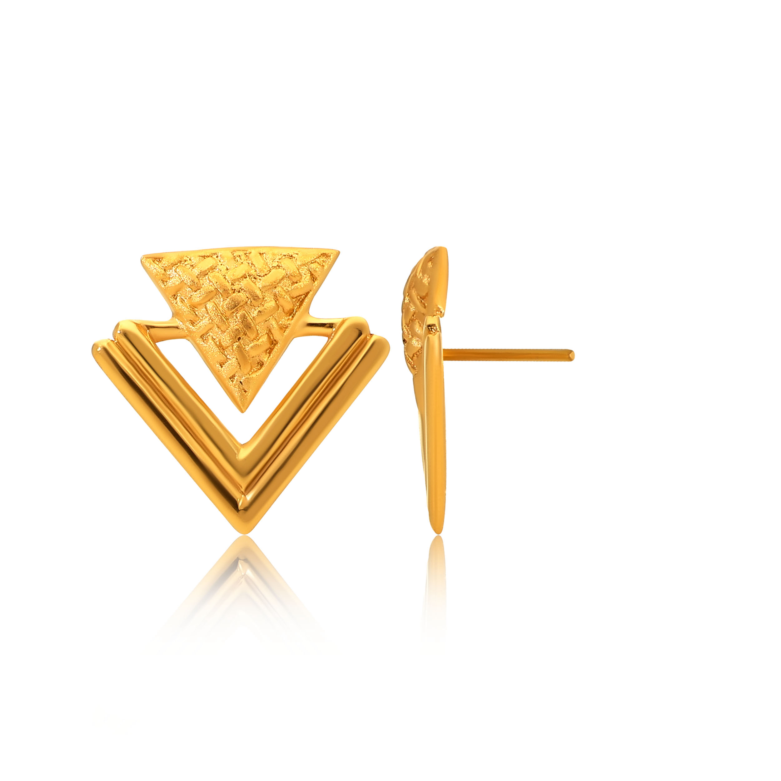 Astrid Apex Gold Studs - Senco Gold and Diamonds